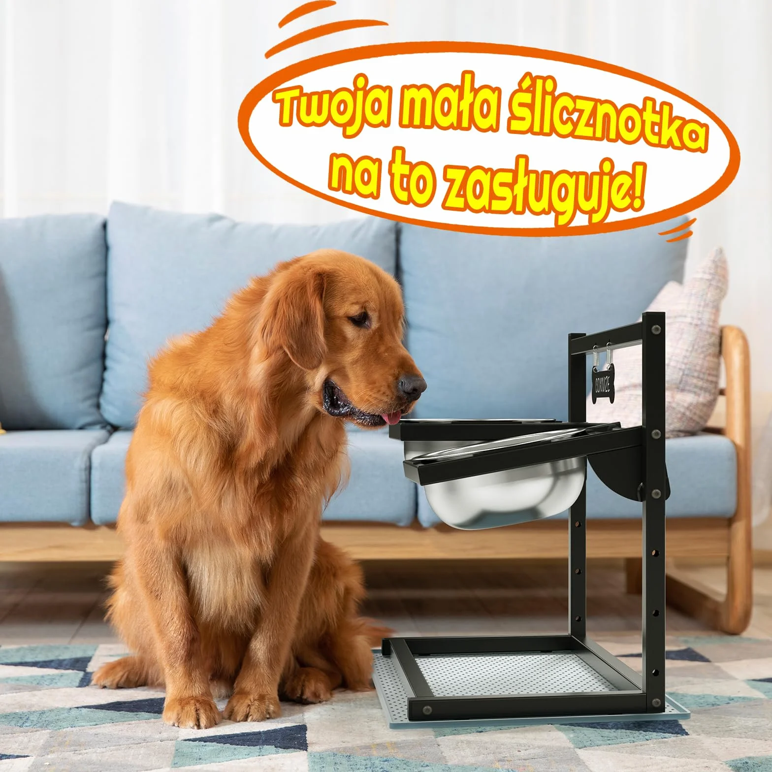 Podwyższone miski dla psów z 4 regulowanymi wysokościami i nachyleniem 10°, podwyższona podstawka dla psów, idealny stabilny stojak na miski dla psów, 2 miski na karmę dla psów ze stali nierdzewnej