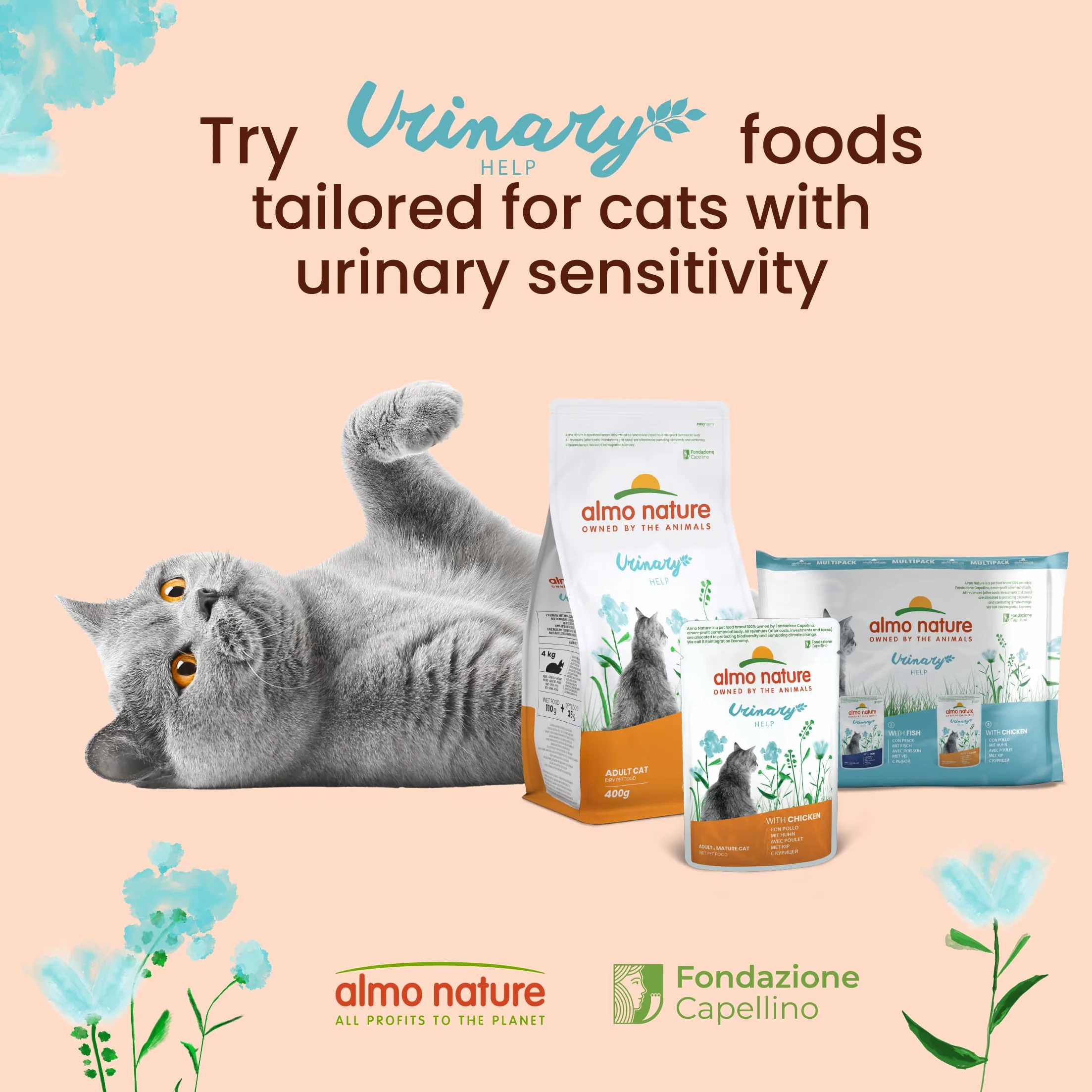 Almo Nature Functional Urinary Help Wilgotna karma dla dorosłych kotów wsparcie dróg moczowych 30 worków po 70 g
