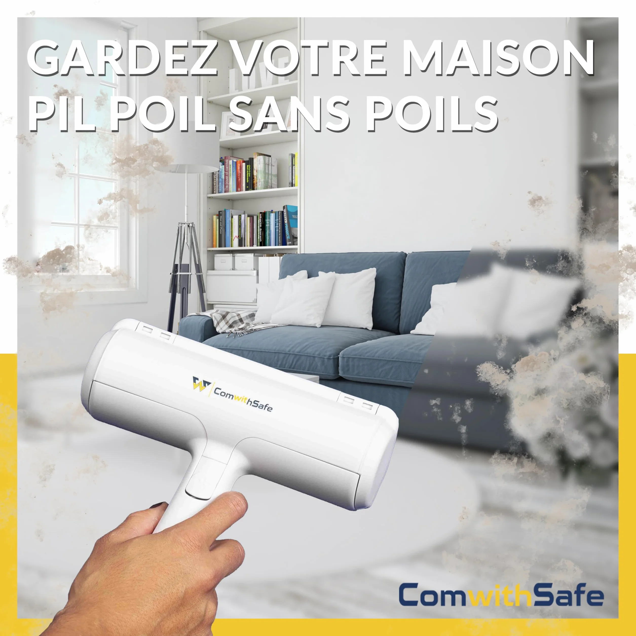 Brosse Anti-Pols Animaux Bleu New