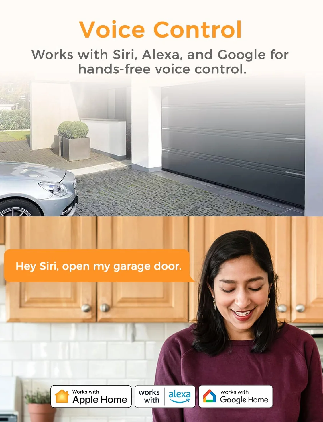 Refoss Smart Otwieracz do bram garażowych z pilotowaniem za pomocą sieci WLAN, kompatybilny z Apple HomeKit, Alexą i Google Home