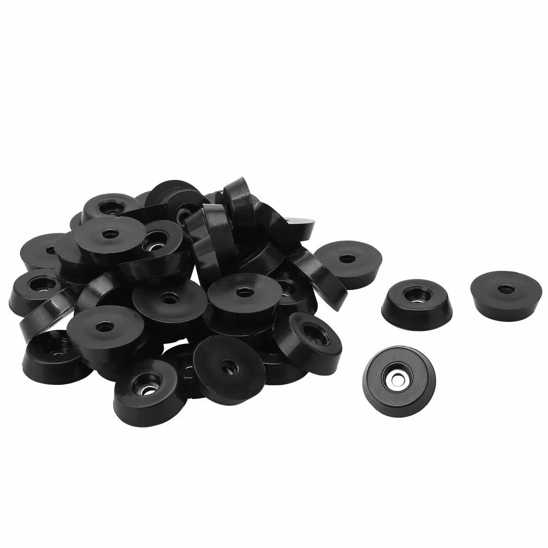 sourcing map 40 szt. gumowe nóżki zderzak bufor deska do krojenia Pad tarcza metalowa D18x15xH5mm