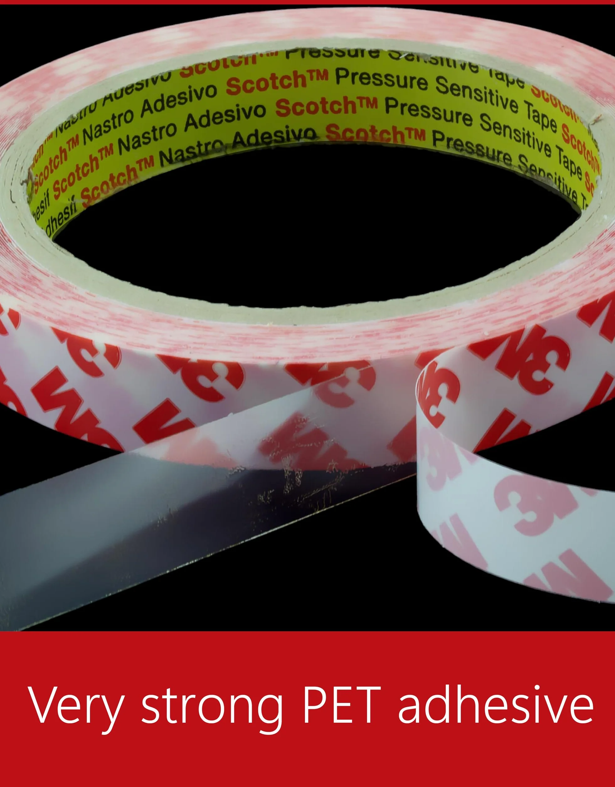 Dpm tapes Dwustronna taśma PET GPT: silna przyciągłość, szczelność na twardych powierzchniach, grubość 0,21 mm, odporna do 150°C, z odpornością na UV ex 9088-(9x50m)