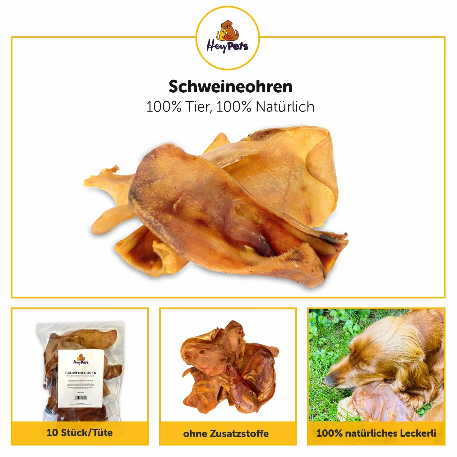 świńskie uszy dla psów i szczeniąt, najlepsze przysmaki dla psów, idealne do czyszczenia zębów, w 100% naturalne, bezzbożowe, gryzaki (worek 10 sztuk)