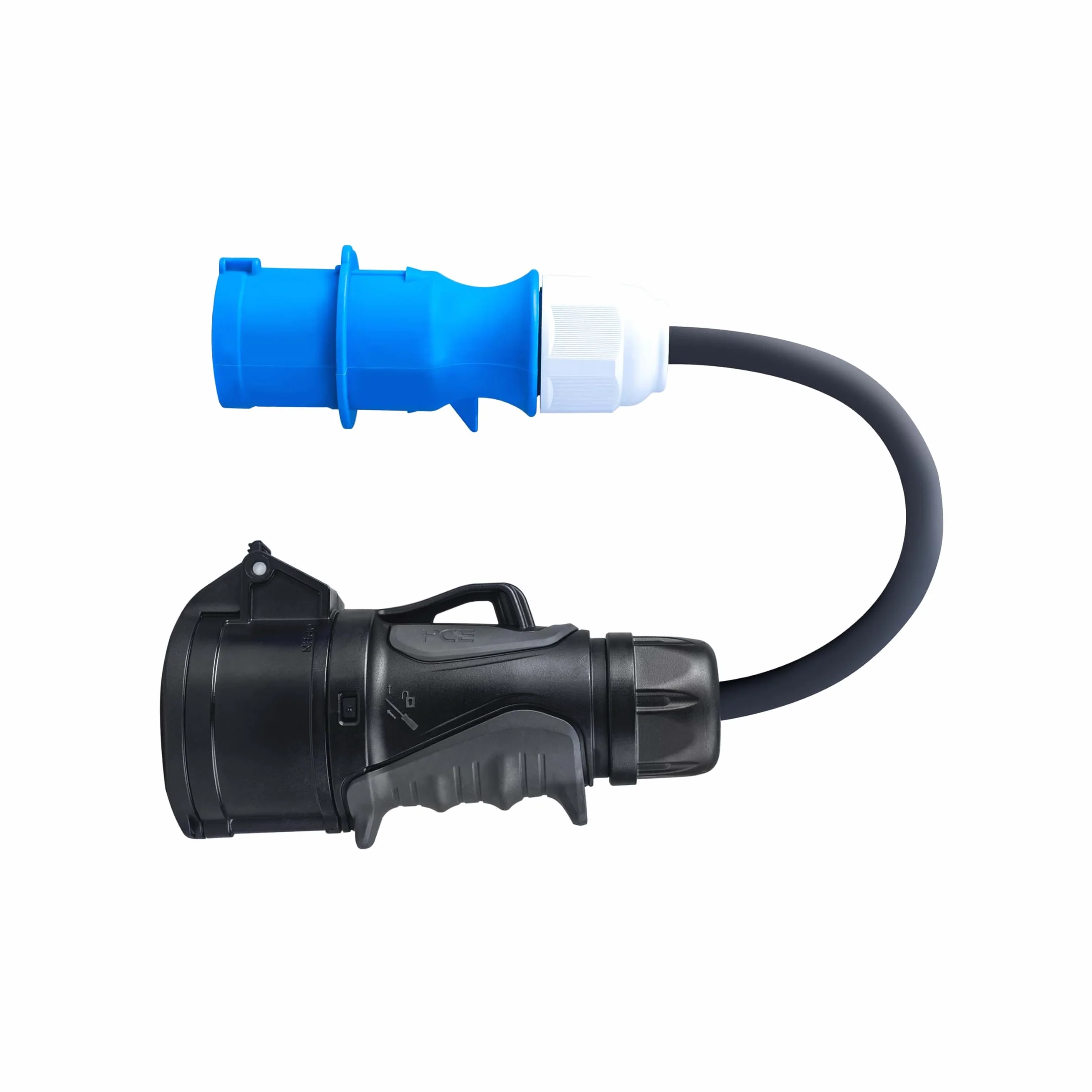 Green Cell Adapter czerwony 16 A 400 V CEE sprzęgło 5-biegunowe gniazdko na niebieskie 16 A 230 V CEE 3P wtyczka IP44 3 x 2,5 mm2