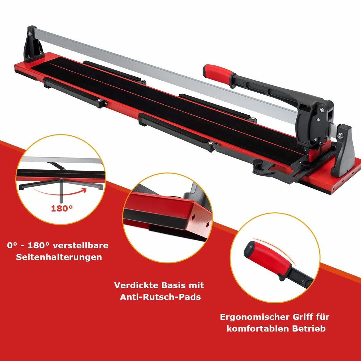COSTWAY ręczna przecinarka do płytek, ręczny przecinak do płytek 120 cm długość cięcia / 16 mm grubość cięcia/Kąt od 0° do 60° (48’’/143 x 23 x 23 cm)
