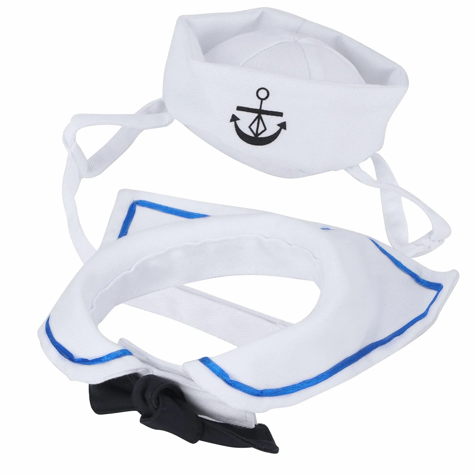 Acouto Pet Sailor Suit Cotton Cat Hat and Cloak Set na świąteczny Dekoracja Marynarz z czapką i Płaszcz Marynarz Sitscat Hatcat Cloakcat Hat Cloak Dekoracja
