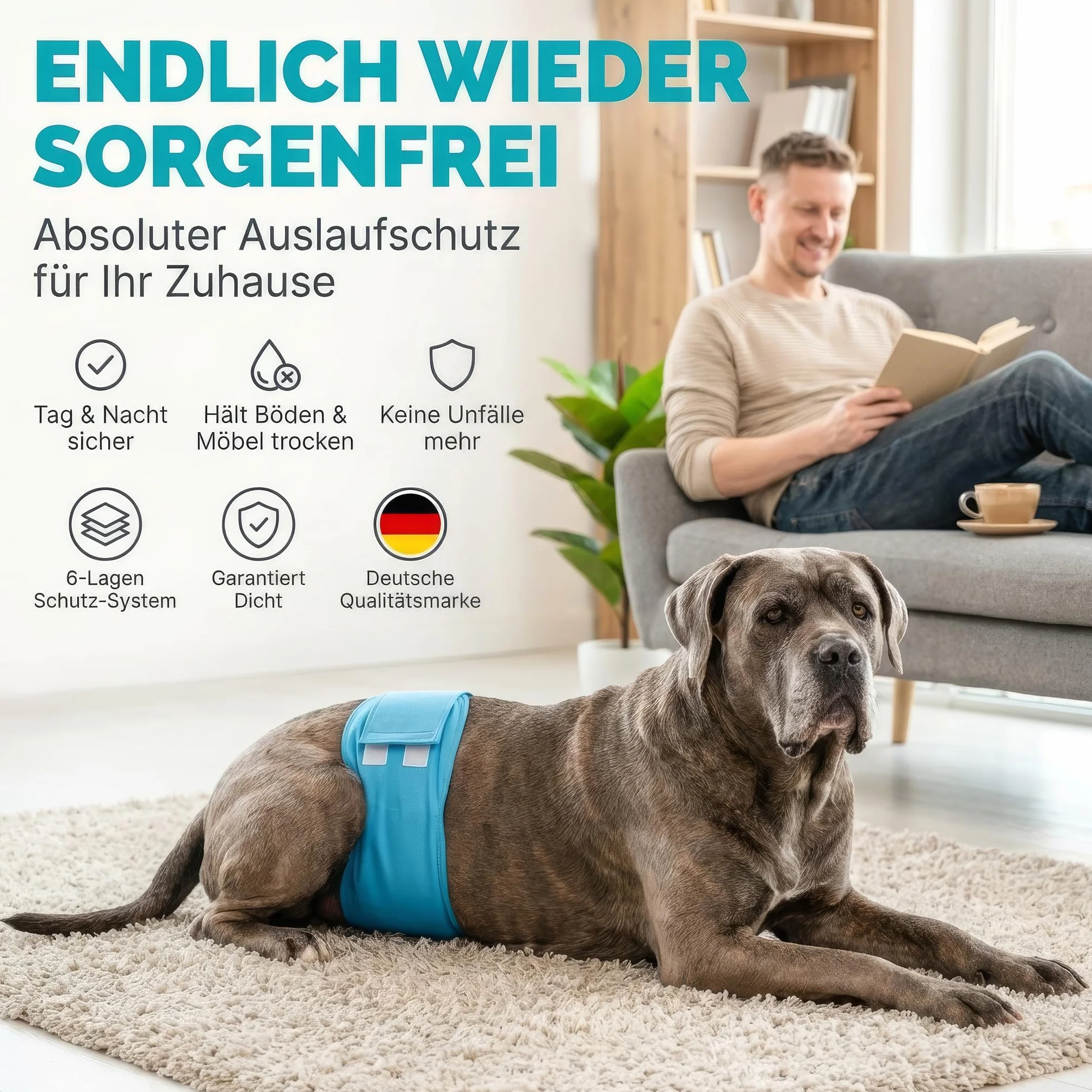 HUND IST KÖNIG Pieluchy dla Psów [3 Sztuki] - Chłonne, Wygodne, Przyjazne dla Środowiska | Nadają Się do Prania | Do Nietrzymania Moczu
