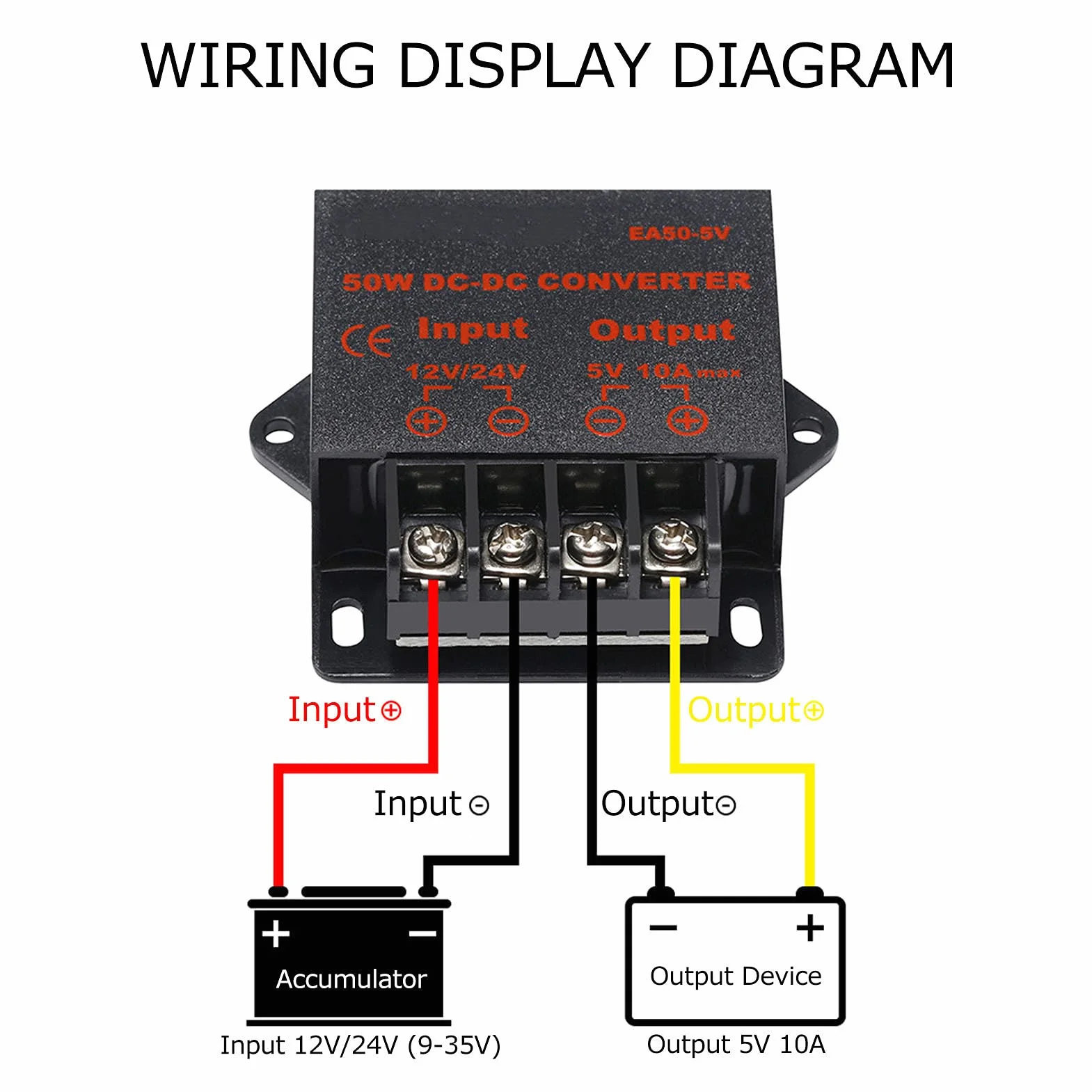 Walfront EA505V Adapter DC 24V 12V do 5V 10A Moduł Obniżający Regulator Napięcia do Taśmy LED