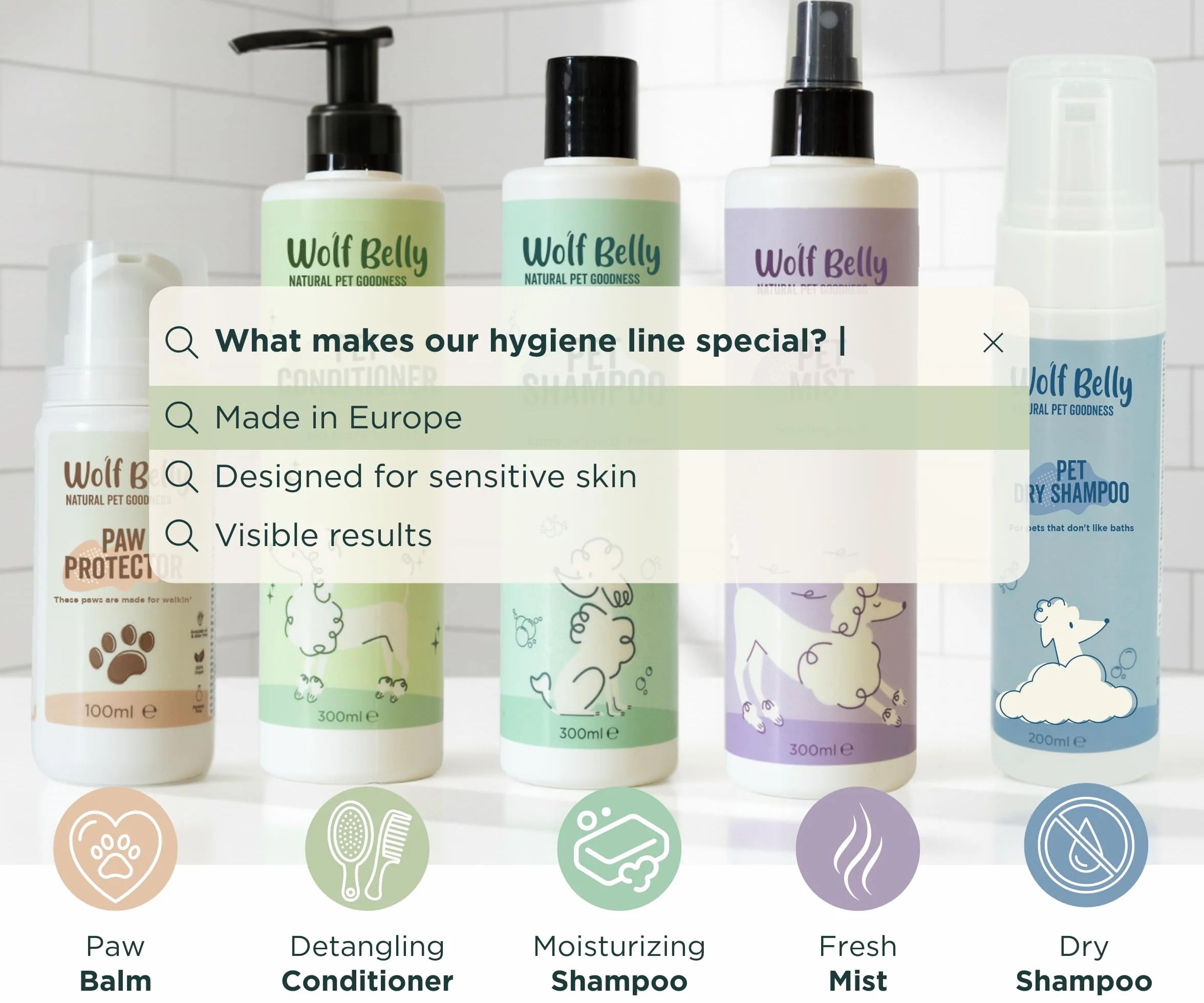 Wolf Belly – Odżywka ułatwiająca rozczesywanie dla psów i kotów (300 ml) | Zmiękcza, nawilża i ułatwia szczotkowanie | Aloes i białka roślinne | Idealna dla skóry wrażliwej – Wyprodukowano w Europie