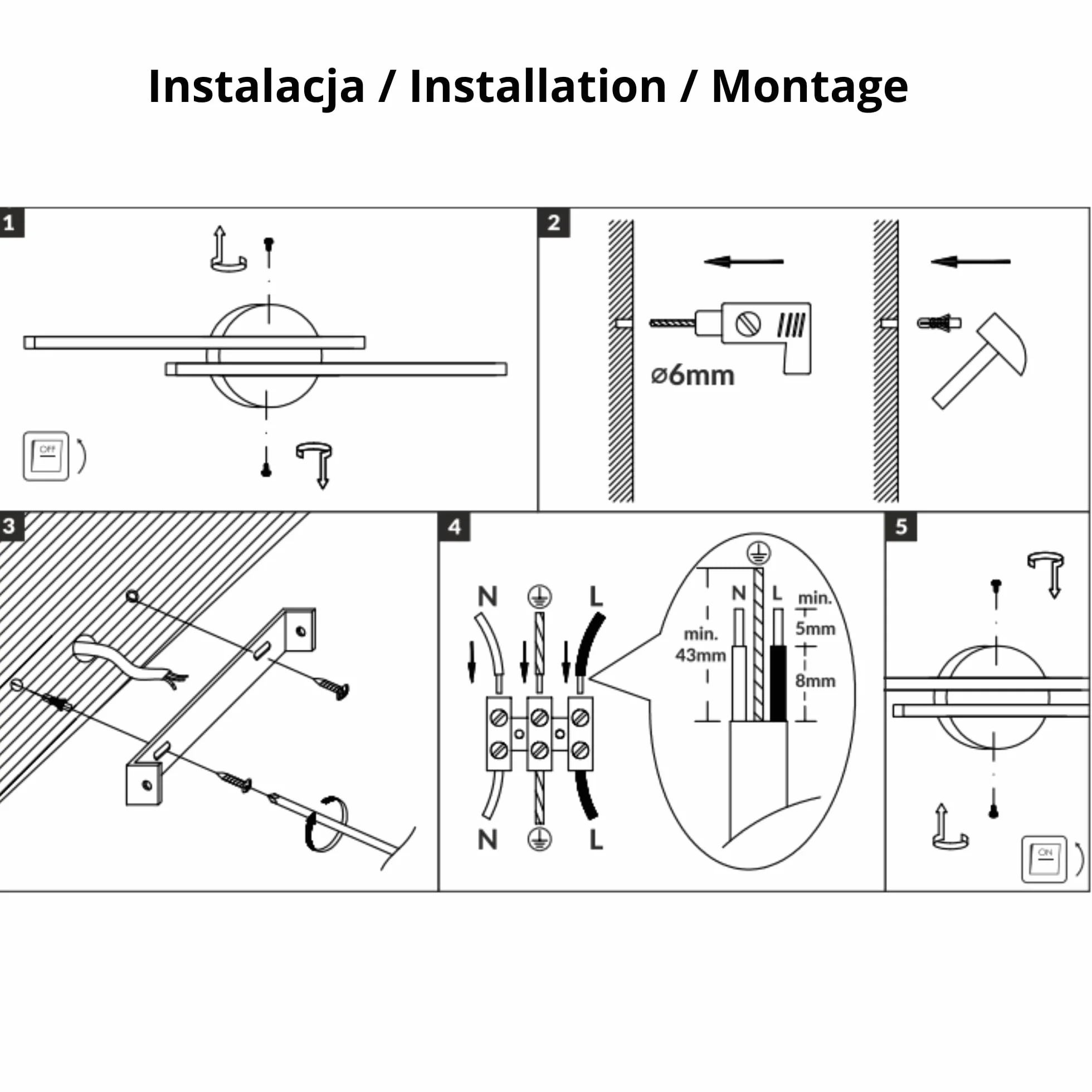 Lampa nad Lustro Kinkiet Łazienkowy Nowoczesna Lampa Łazienkowa nad Lustro IP 44 14W 1540lm (biała)