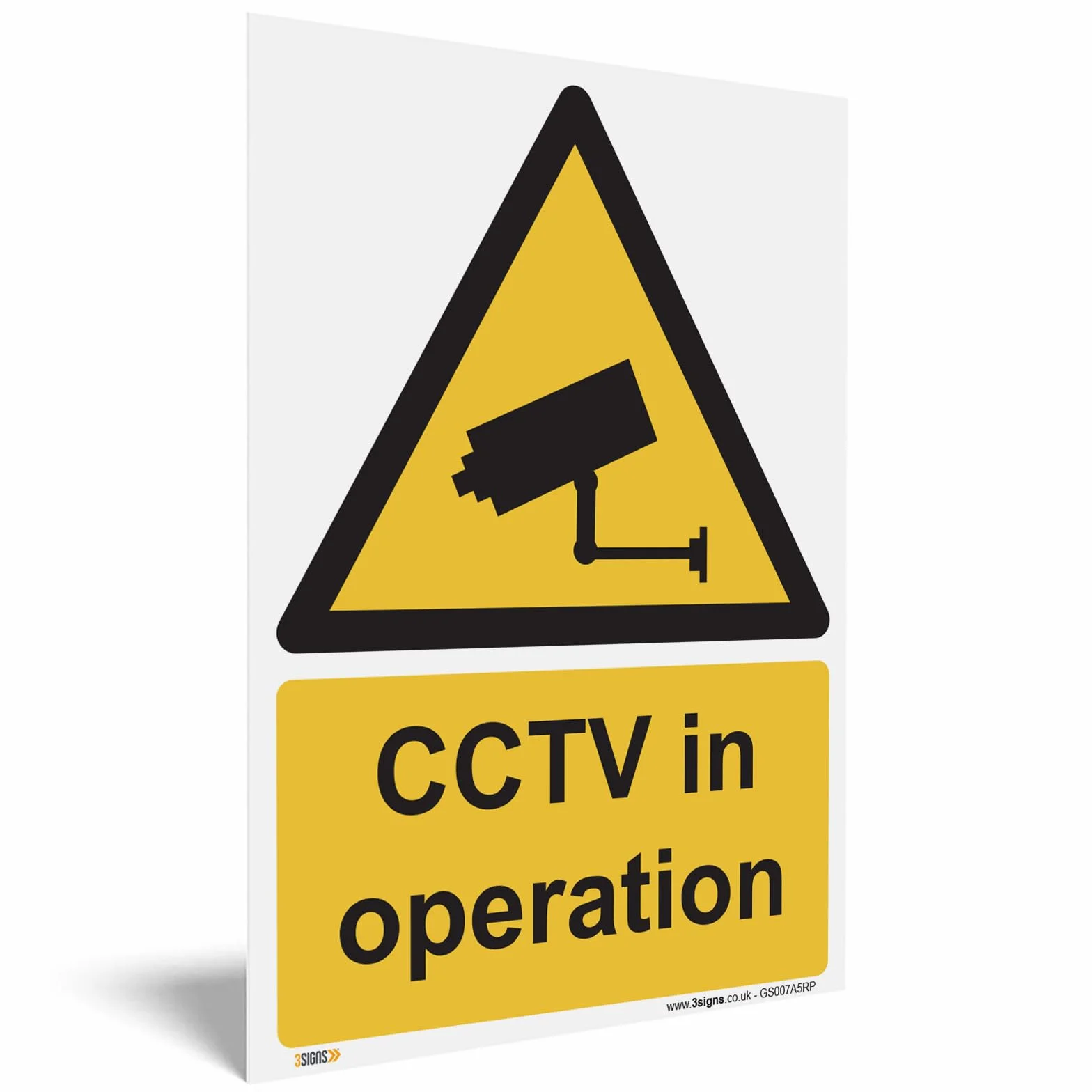 Znak ostrzegawczy CCTV plastikowy sztywny 1 mm A5 210 x 148 mm
