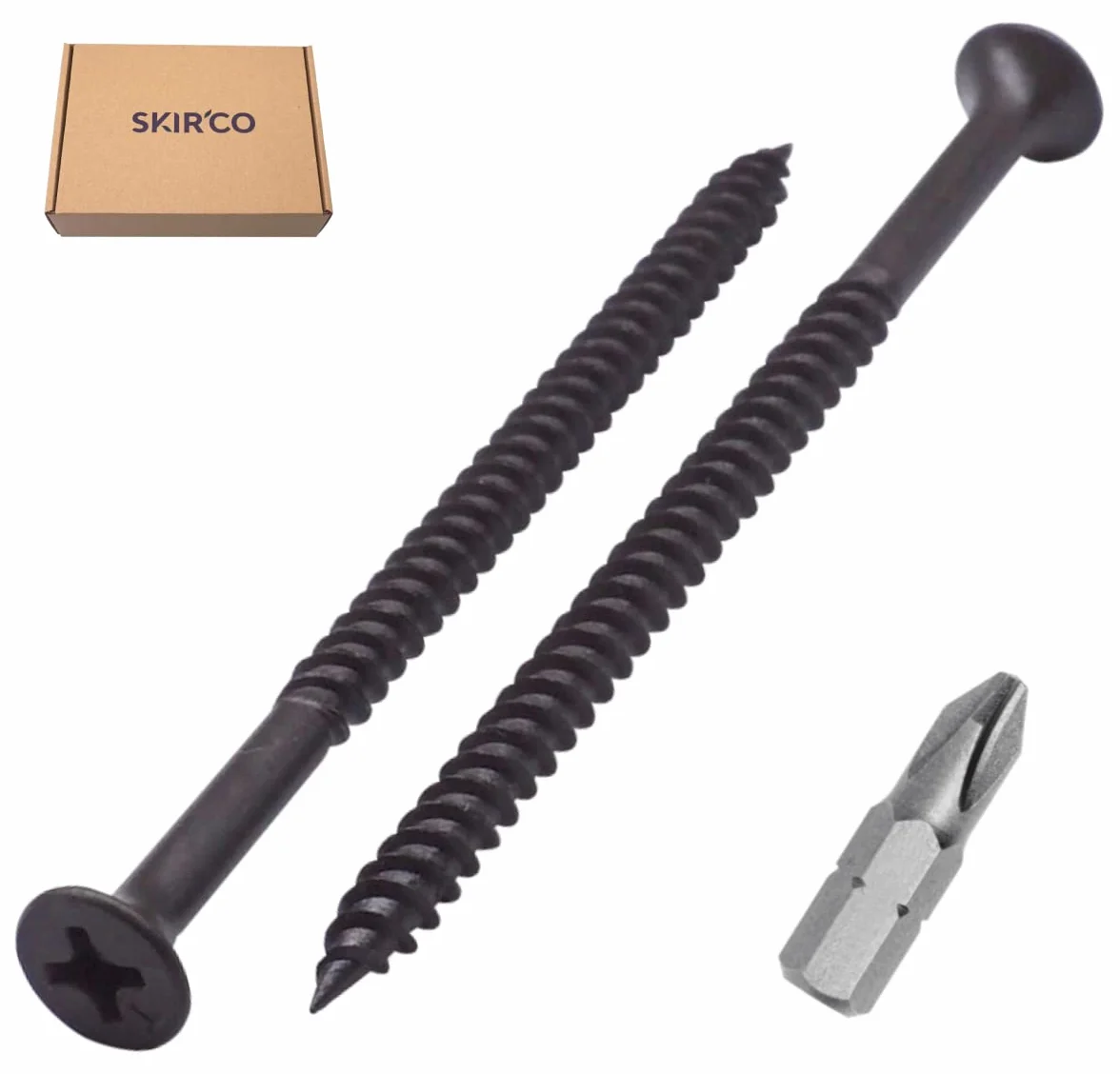 SKIR'CO (350 szt.) czarne wykończenie fosforanowe 4,2 x 70 mm śruby do płyt kartonowo-gipsowych, drobny gwint, głowica krzyżakowa