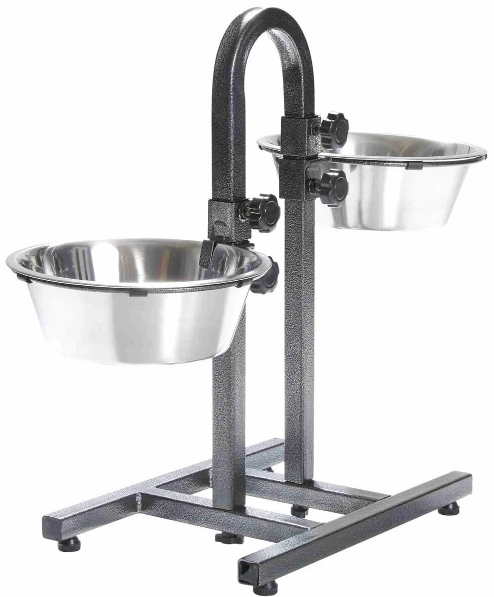 Trixie 2497 Barek dla psów, oddzielnie z regulacją wysokości, 2 x 2,8 l/ø 24 cm