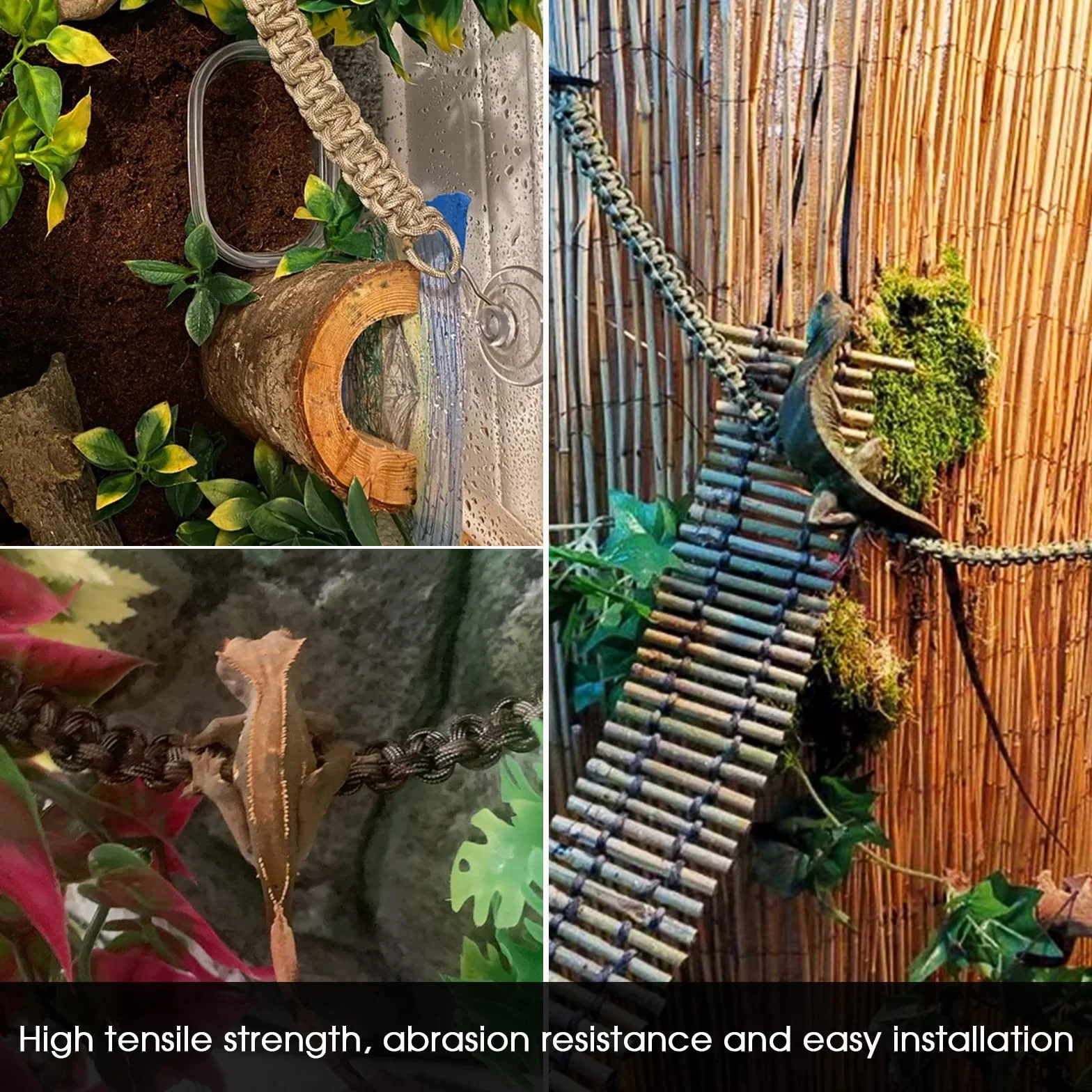 Abizoo Climbing Branch, hamak dla gadów, smoków do brody, gadów, liście, jaszczurki, zbiornik, akcesoria dekoracyjne, sztuczna winorośl pnąca z przyssawkami, do węży kameleonowych gekonów