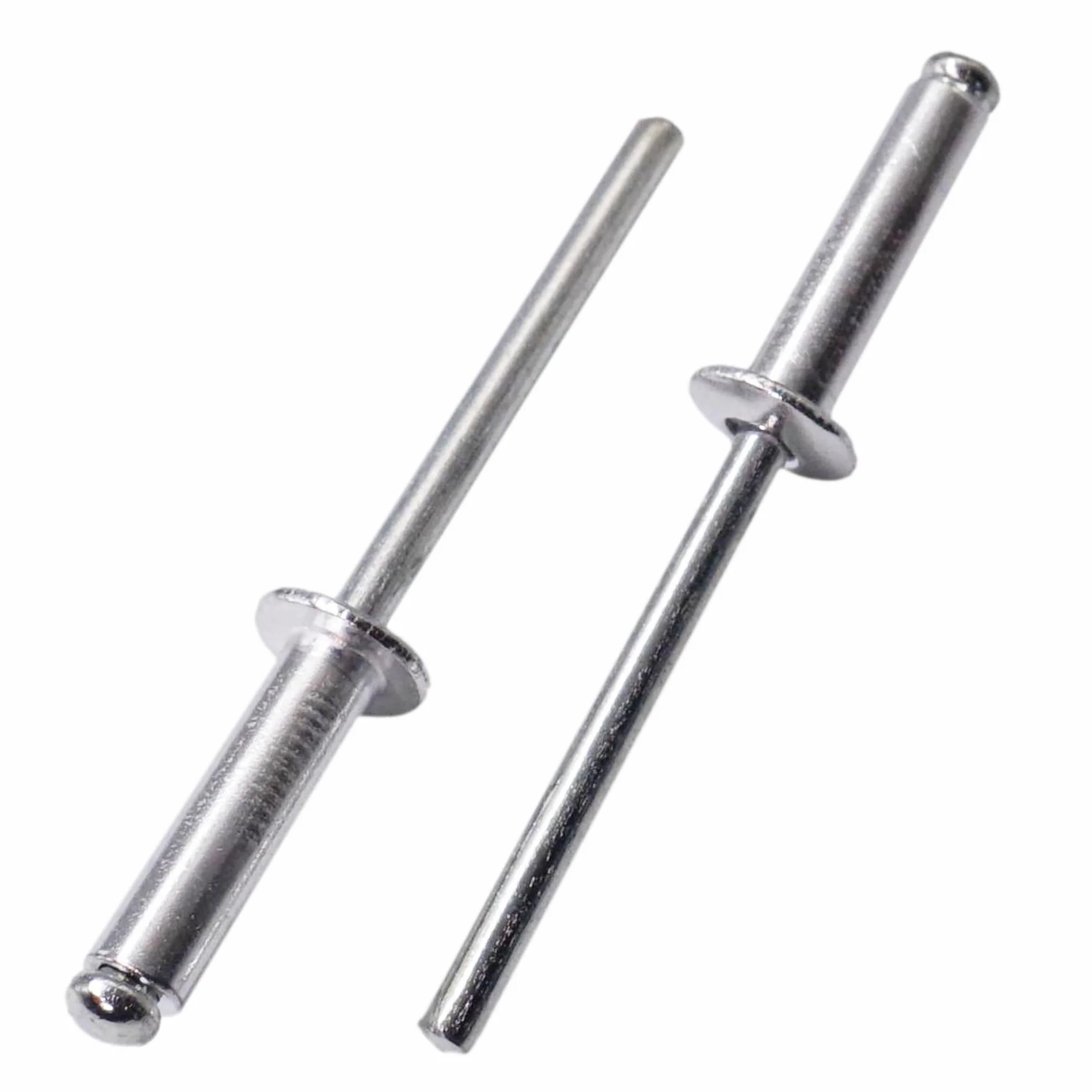 SKIR'CO (150 szt.) Aluminiowe nity ślepe 4,8 x 18 mm, stalowy trzpień, nity pop, łeb kopułkowy, nity DIN 7337