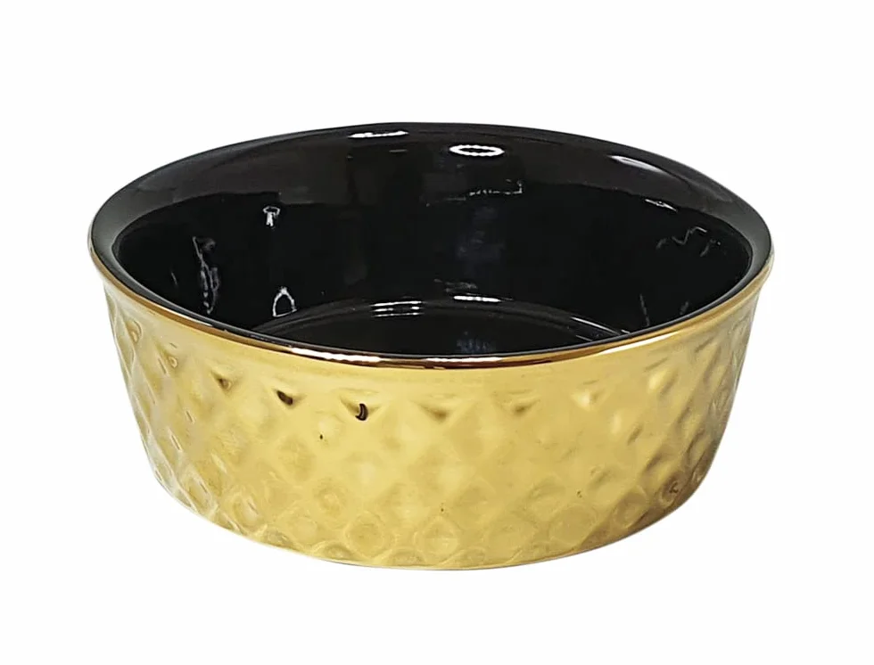 Nobby ceramiczna miska złota/czarna 15 x 6 cm 0,50 l