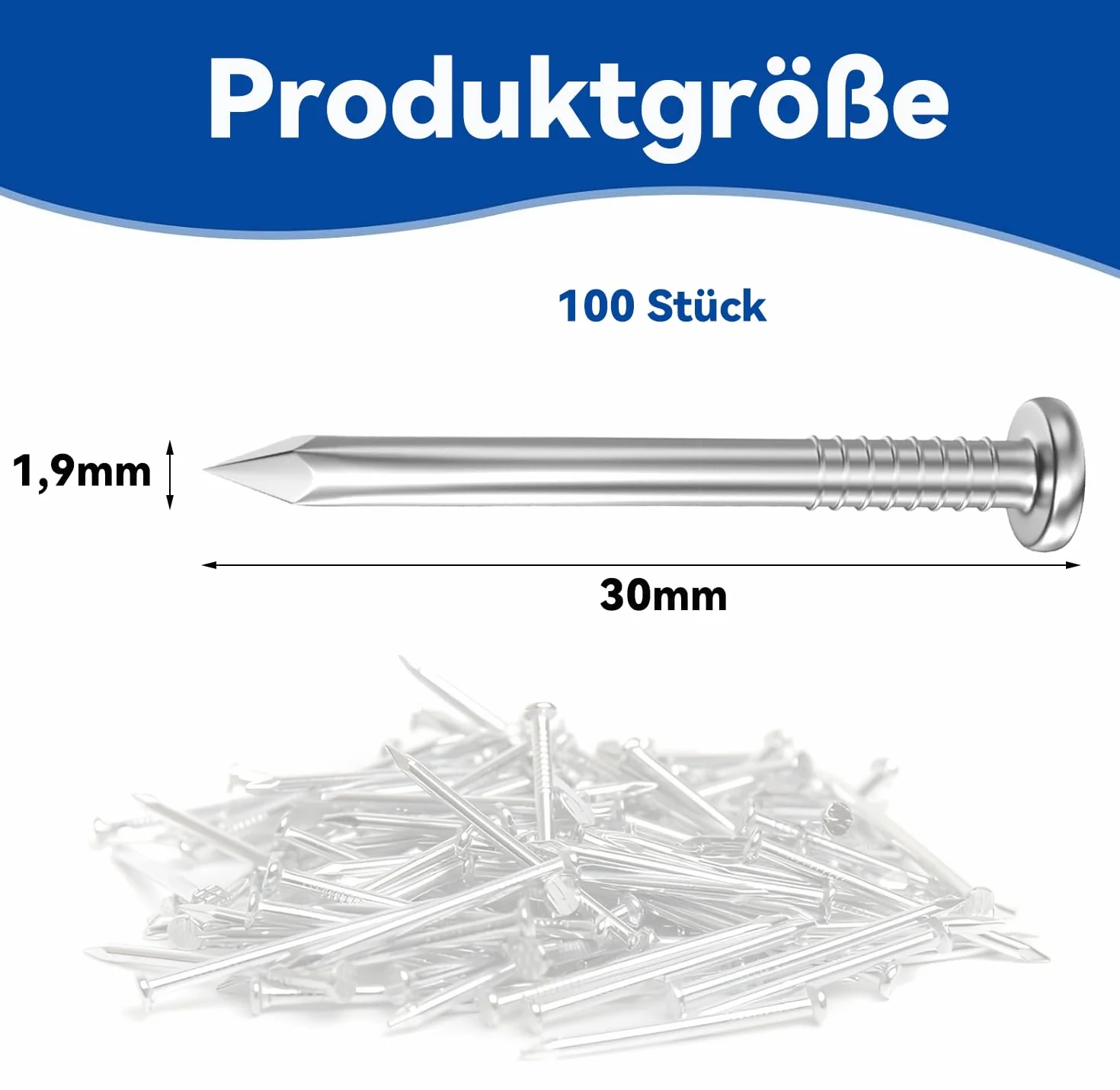 Dayalo 100 sztuk gwoździ stalowych 30 mm, gwoździe ze stali nierdzewnej, gwoździe do obrazów, do obróbki drewna, cegieł, do zastosowania na cegle, tynku i drewnie