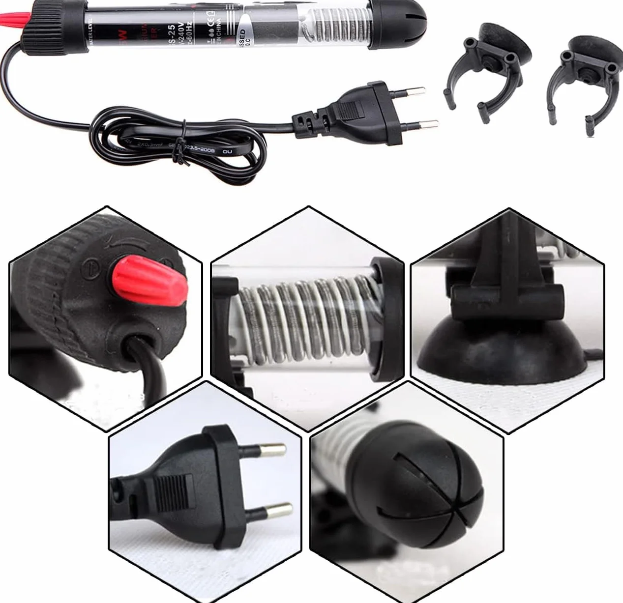 CAM2 Grzałka akwarium 50 W 60 l ze wskaźnikiem temperatury XS-50 W