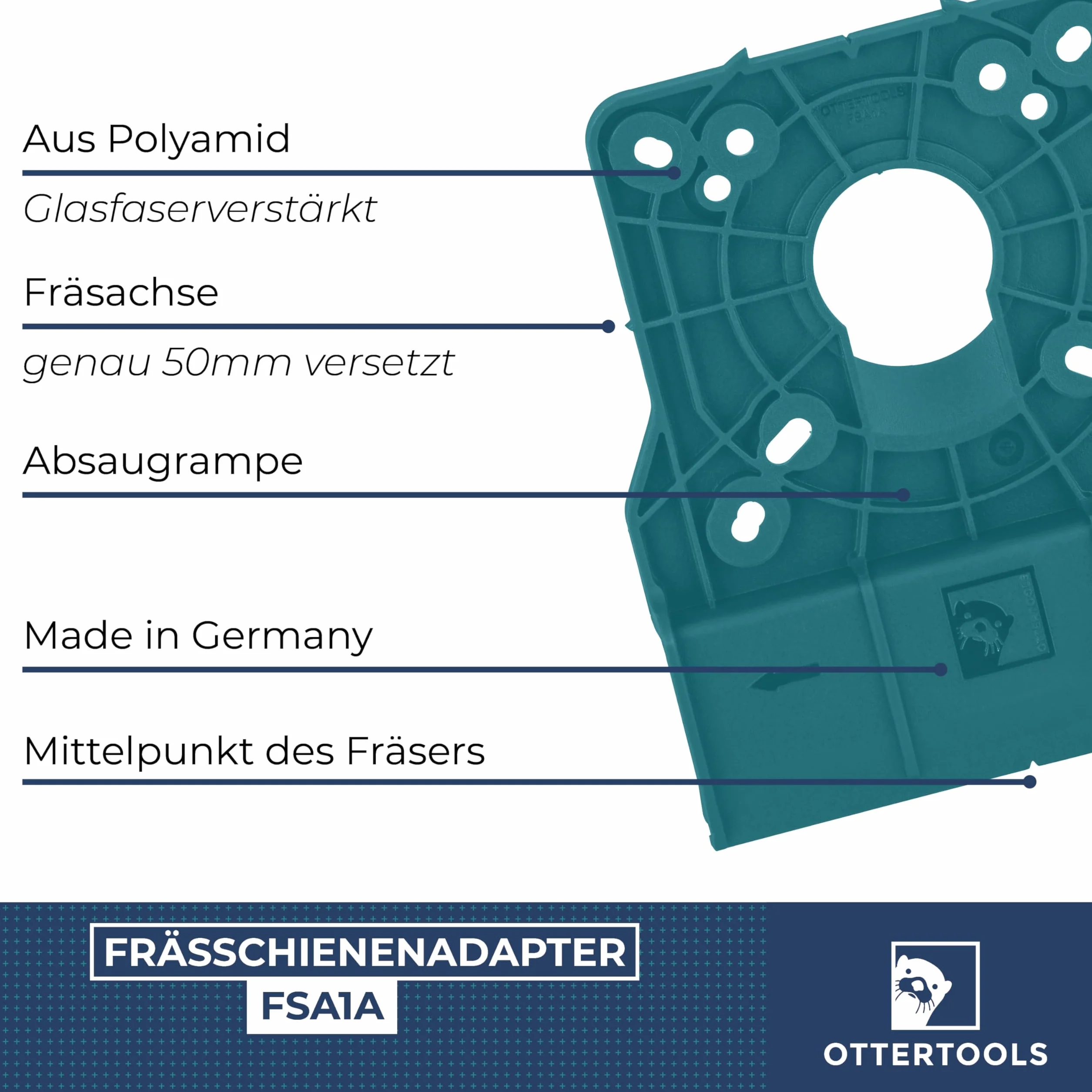 Adapter szyny prowadzącej FSA1A do frezarki górnowrzecionowej – Makita RT0700 DRT50 Bosch GKF550 Milwaukee FTR8