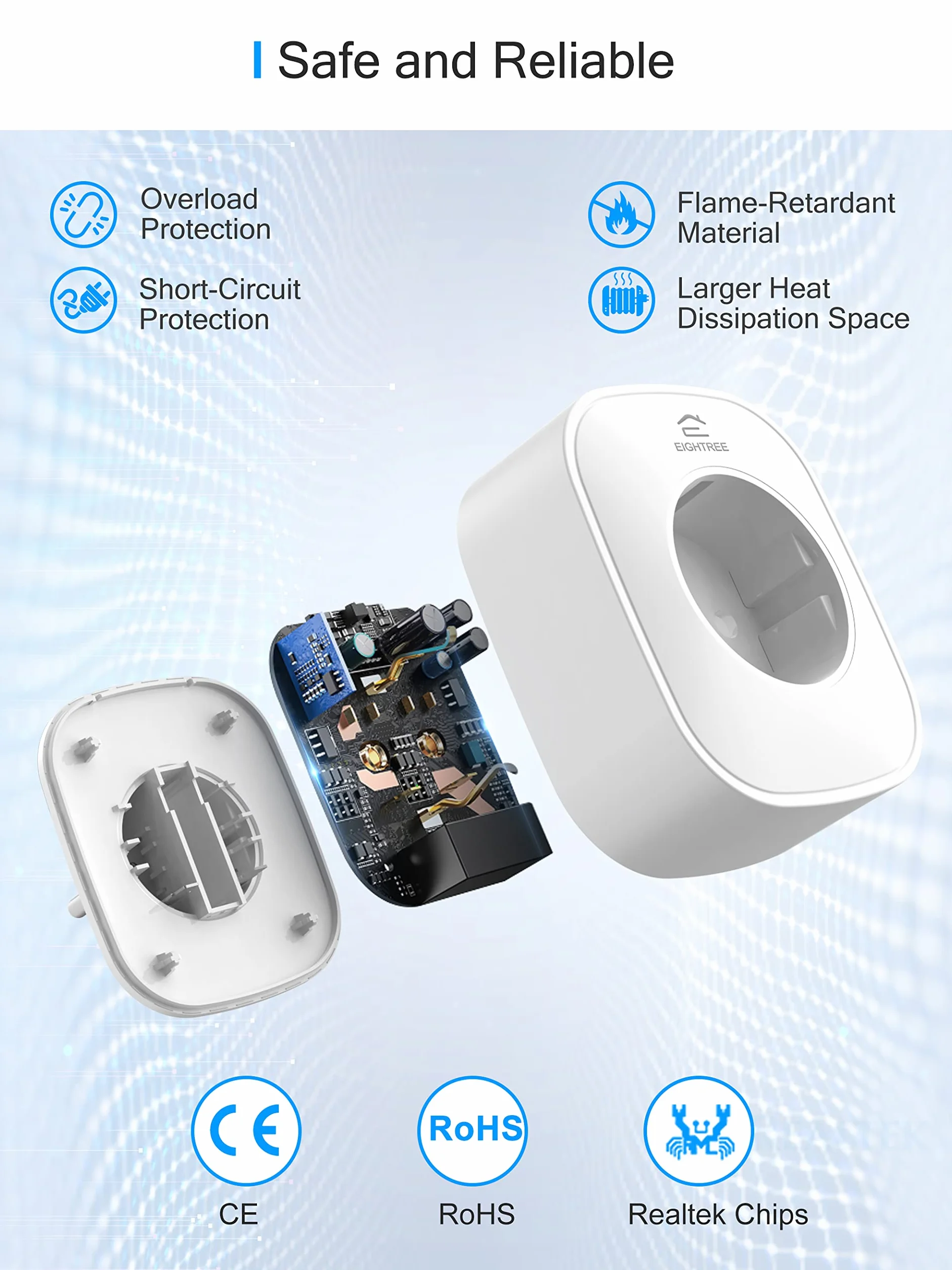 Inteligentne gniazdko Wi-Fi z pomiarem prądu, 2 sztuki w zestawie, Smart Home Wi-Fi, dodatki do Alexa, harmonogram, zdalny dostęp, współpraca z Alexa, Google Home, SmartThings, tylko 2,4 G WLAN, 16 A