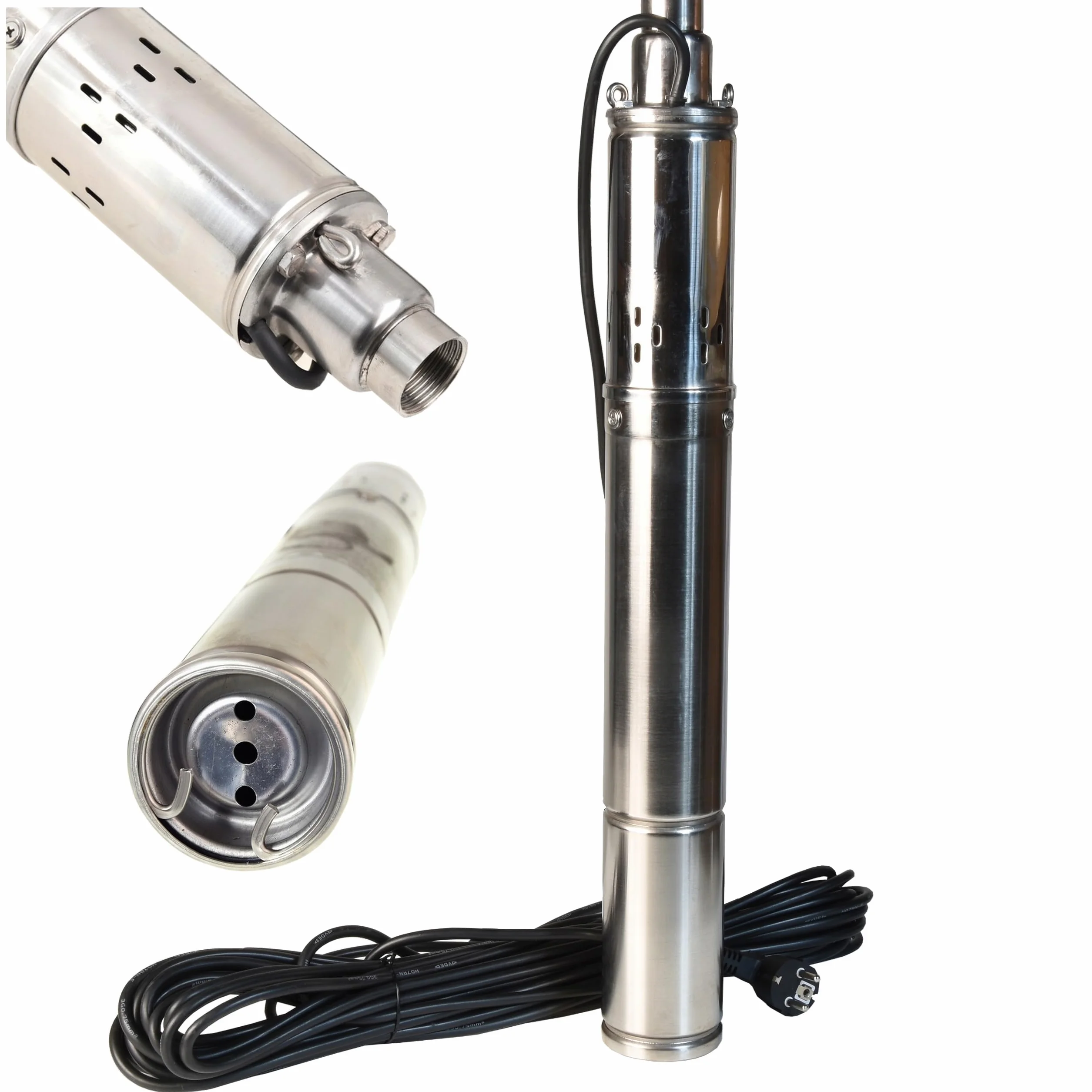 Pompa Głębinowa 3.5" 550 W 2700 l/h Śrubowa z kablem 15m