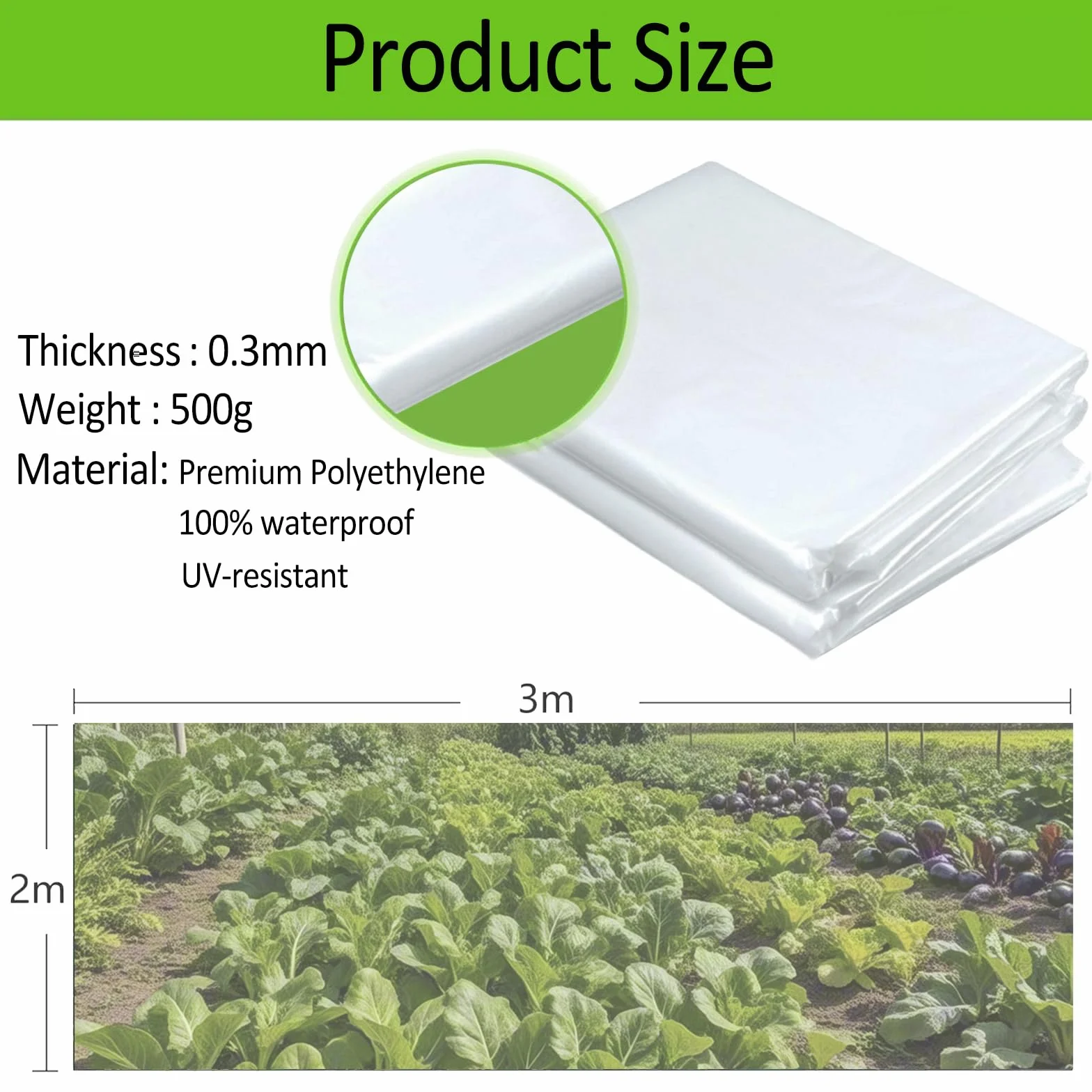 flintronic Przezroczysta folia szklarniowa 2 x 3 m