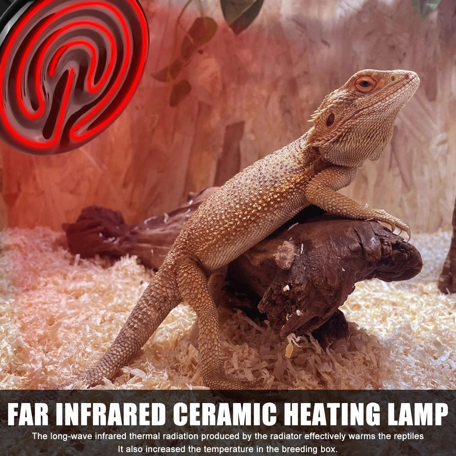 Ceramiczna lampa grzewcza 75 W, 220 V, E27, ceramiczna, na podczerwień, ceramika, zwierzęta, lampa grzewcza dla płazów, żółwia, jaszczurki, węża, pająka, pisklęta, psa, kota (75 W)