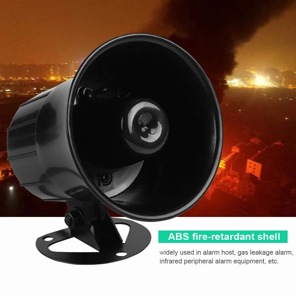 Horn Alarm, 110dB DC Draht lauter Horn Alarm, Sirene Lautsprecher Einbruchmeldeanlage für die Sicherheit im Freien
