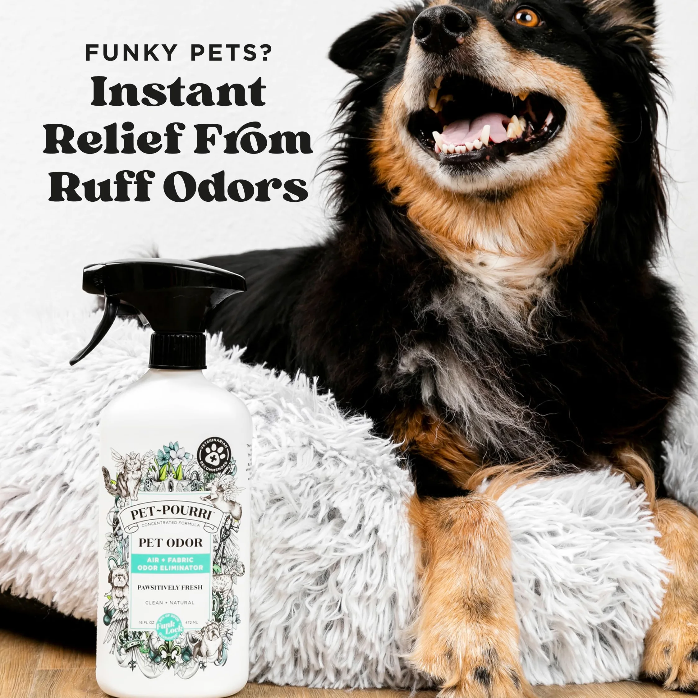 Poo-Pourri Powietrze z zapachem zwierząt domowych + spray do usuwania zapachów tkanin, świeży, 16 Fl Oz