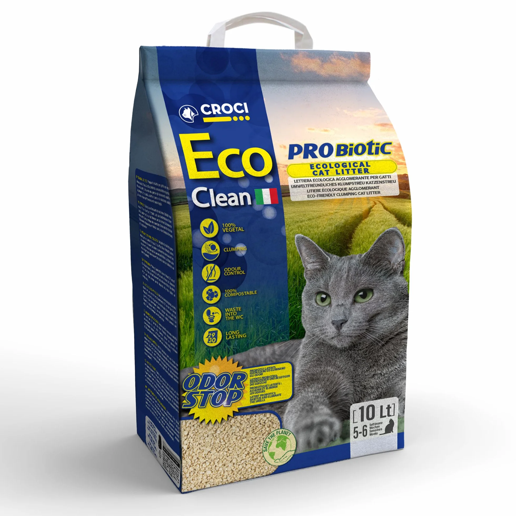 Croci Eco Clean Probiotikum żwirek dla kotów 10 l 3,8 kg