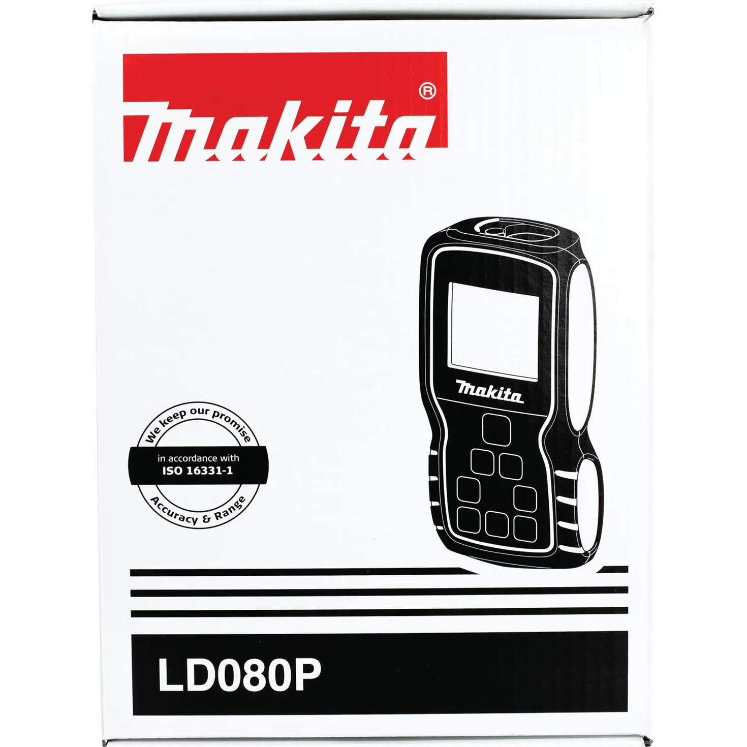 Makita LD080P laserowy pomiar odległości w komplecie z 2 bateriami AAA
