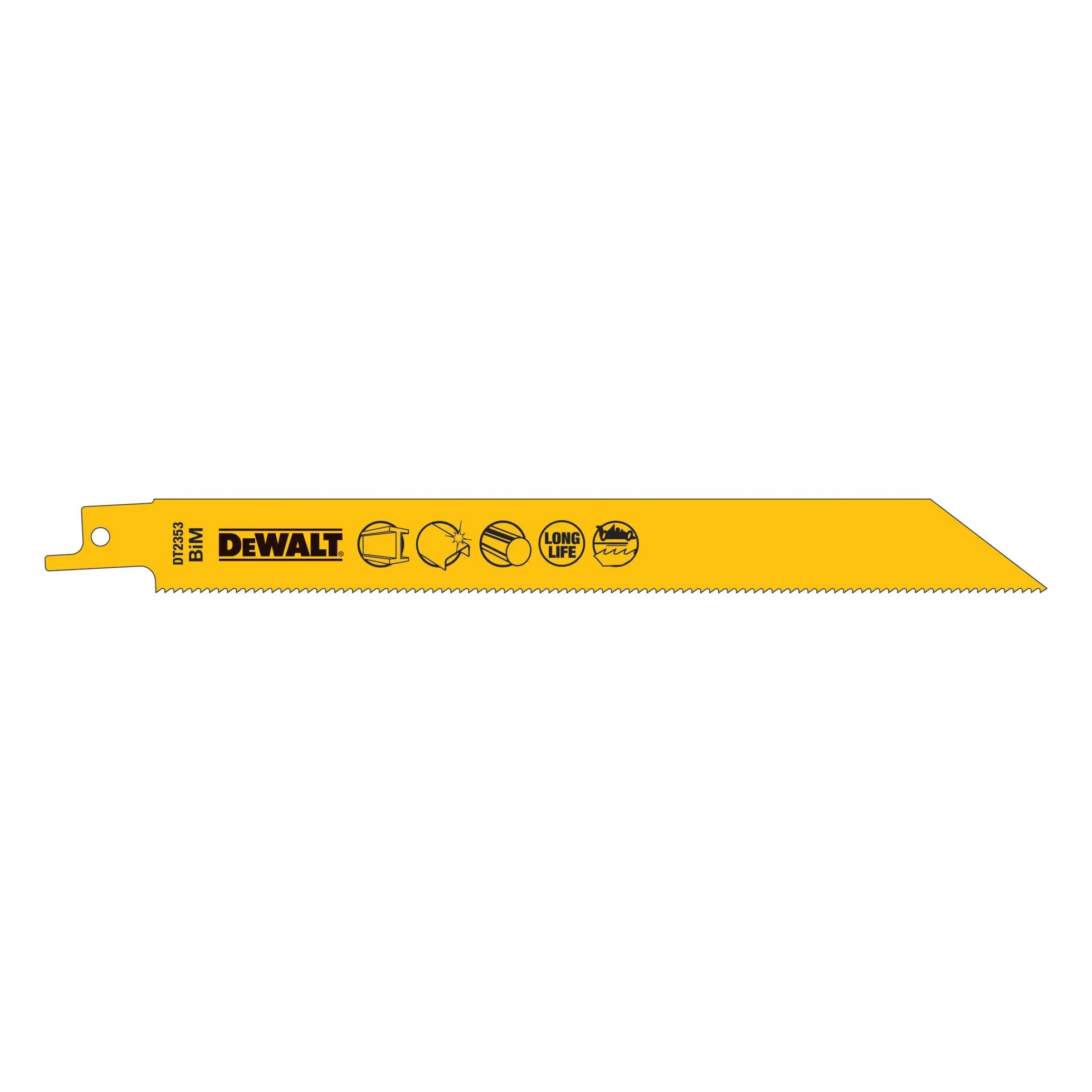 DeWalt Brzeszczoty do piły szablastej do metalu (całkowita długość: 203 mm, podziałka zębów: 1,8 mm, do szybkiego cięcia stali i metali nieżelaznych, blachy, rur i profili (3-8 mm)) DT2353