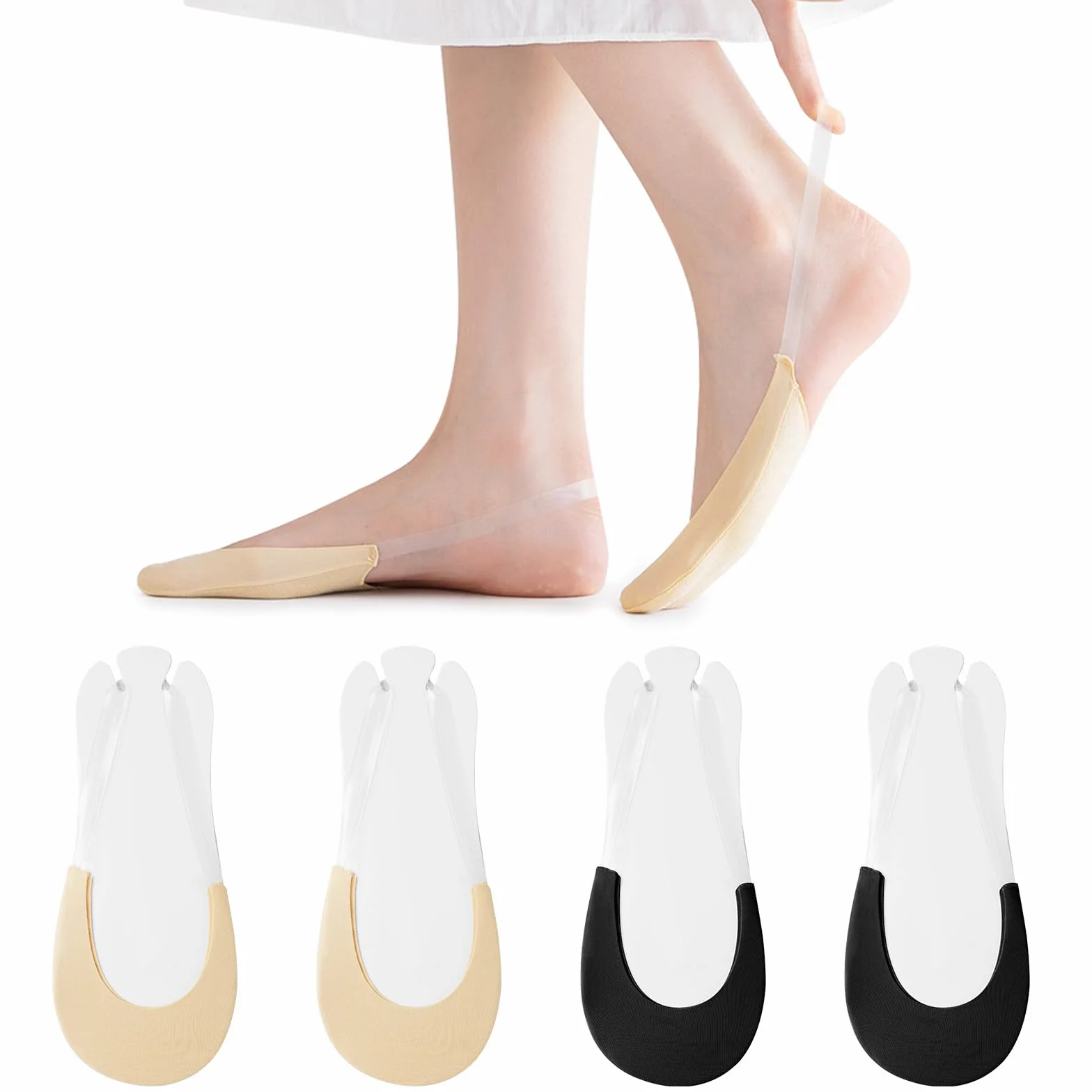 flintronic Skarpety niewidoczne, niewidoczne skarpetki o ultra niskim kroju, antypoślizgowe skarpety do łodzi typu slingback dla kobiet, skarpety pop do butów na wysokim obcasie, odpowiednie dla stóp