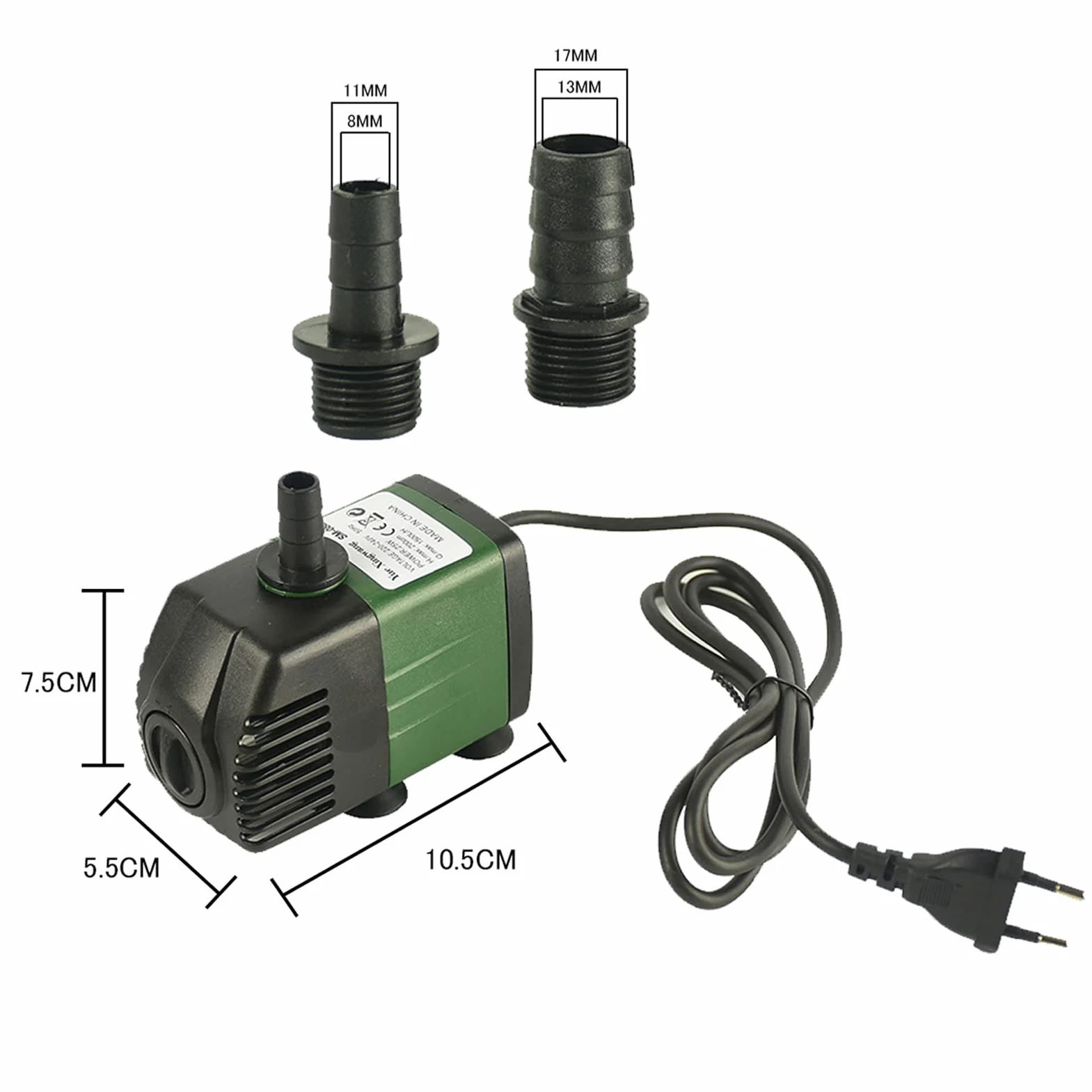 pompa wodna 25 W, 1500 l/h, wodoszczelna, 2 dysze do stawu, studni, akwarium, ogrodu, oczka wodnego, akwarium
