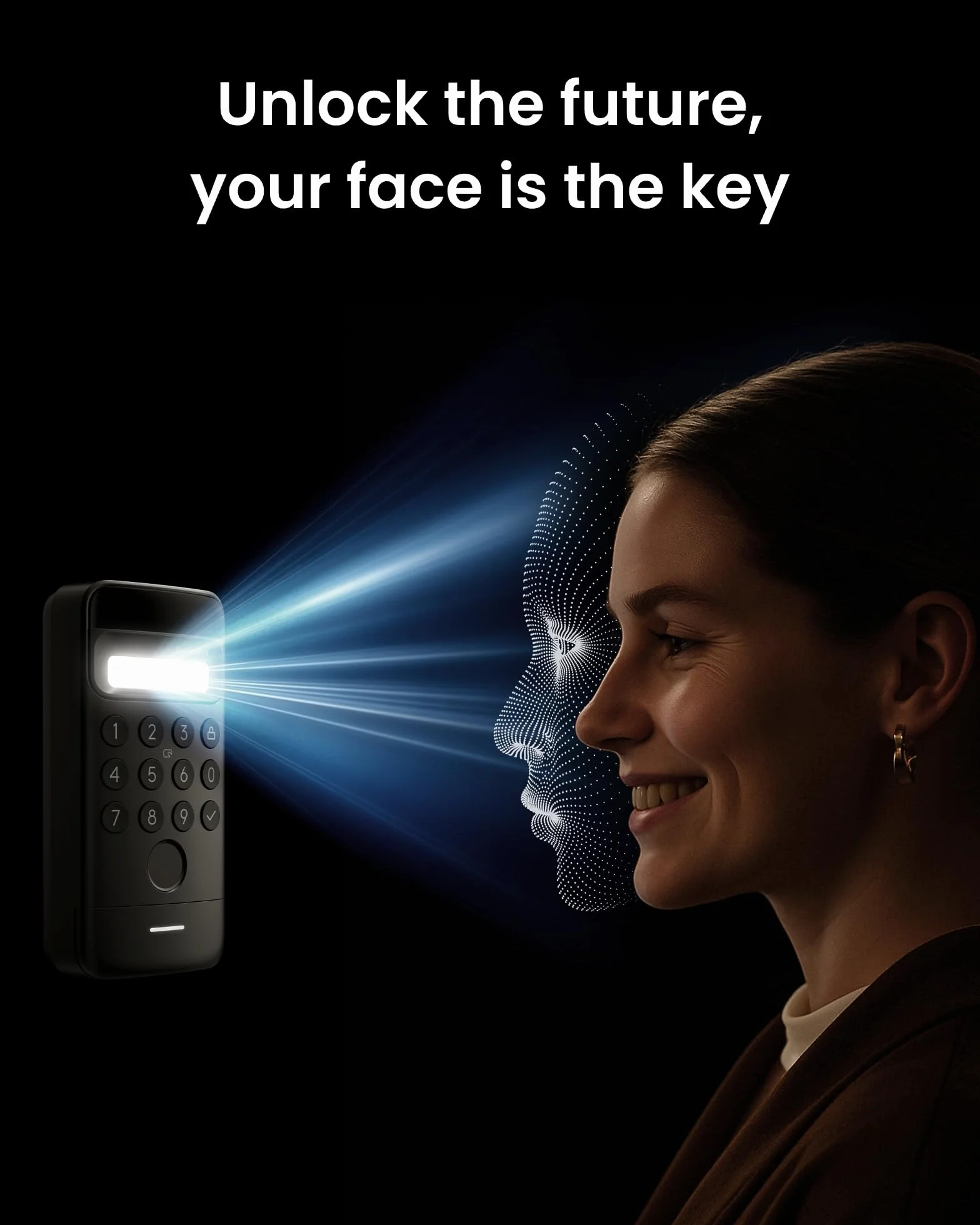 SwitchBot Keypad Vision 3D rozpoznawanie twarzy zamek do drzwi dostęp bez klucza odcisk palca hasła wirtualne