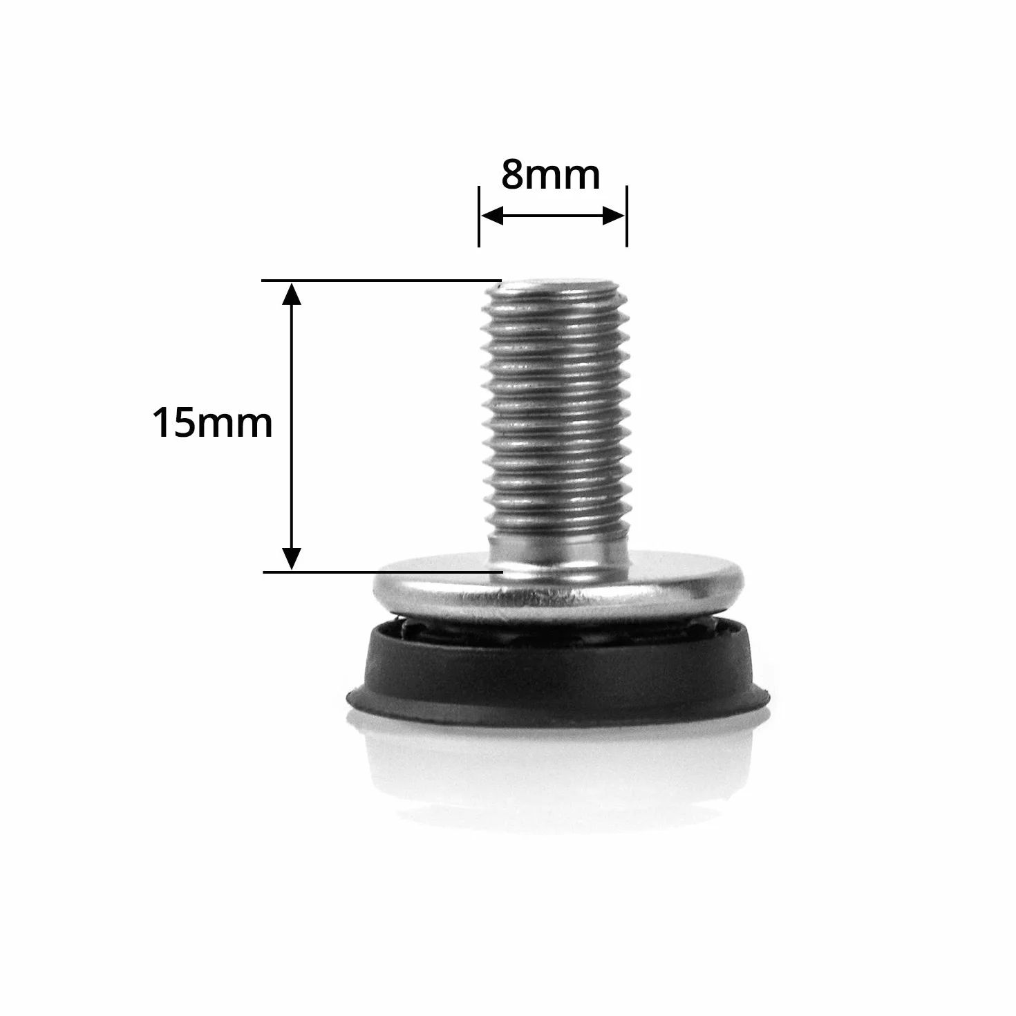 QWORK® śruba korbowa gniazdo sześciokątne, śruba korbowa rower, do suportu śruby korbowe ze stali nierdzewnej, 8 mm x 15 mm, 10 sztuk