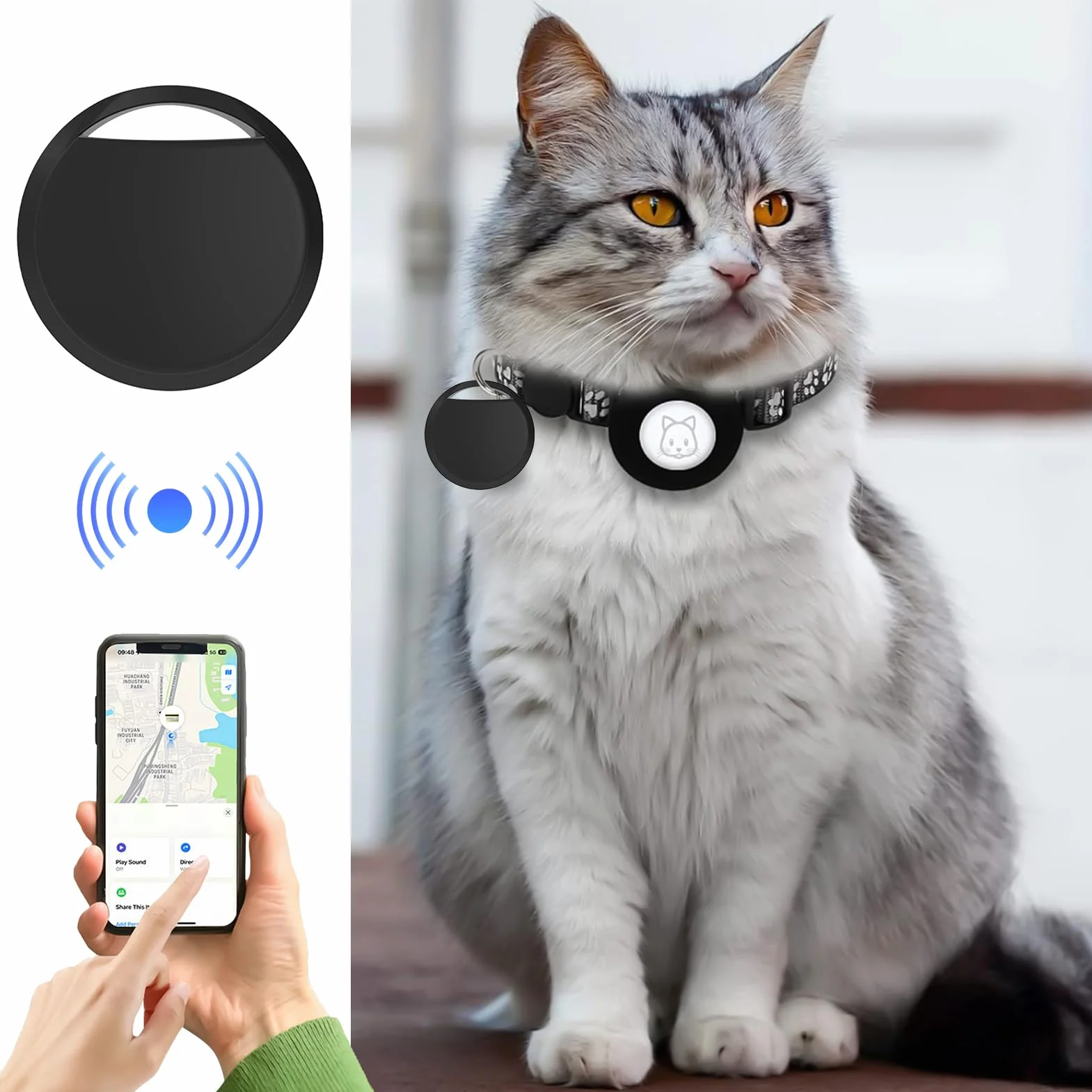 Inteligentny tracker GPS lokalizator psów kotów | Audio-wizualne alerty i dalekiego zasięgu geodetekcja do walizki, portfeli, kluczy, plecaka i zwierząt