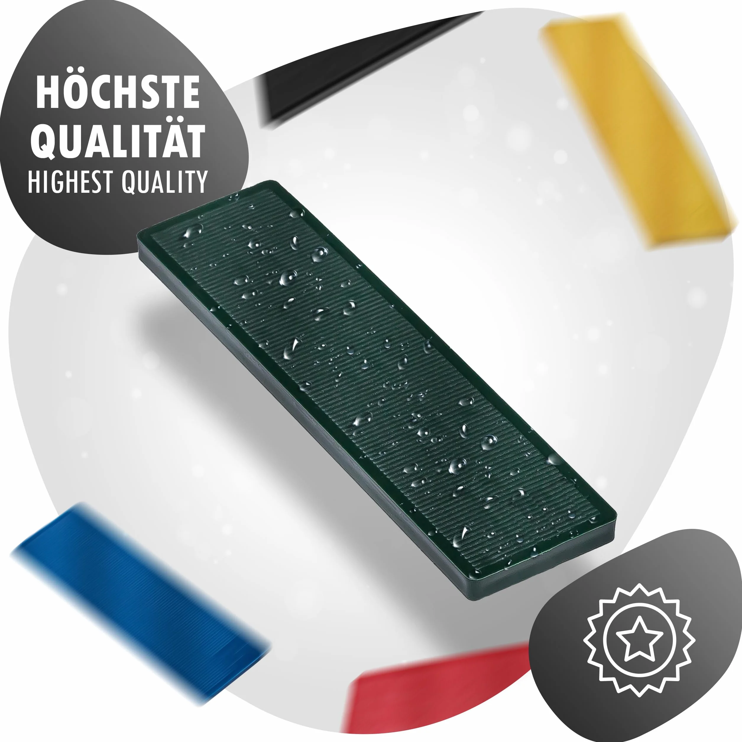 INTAKO Podkładki Dystansowe 30mm x 100mm x 2-6mm - Zestaw MIX 300 Sztuk - Kliny Montażowe Plastikowe do Okien, Drzwi, Szklenia - 60 Sztuk z Każdej Grubości