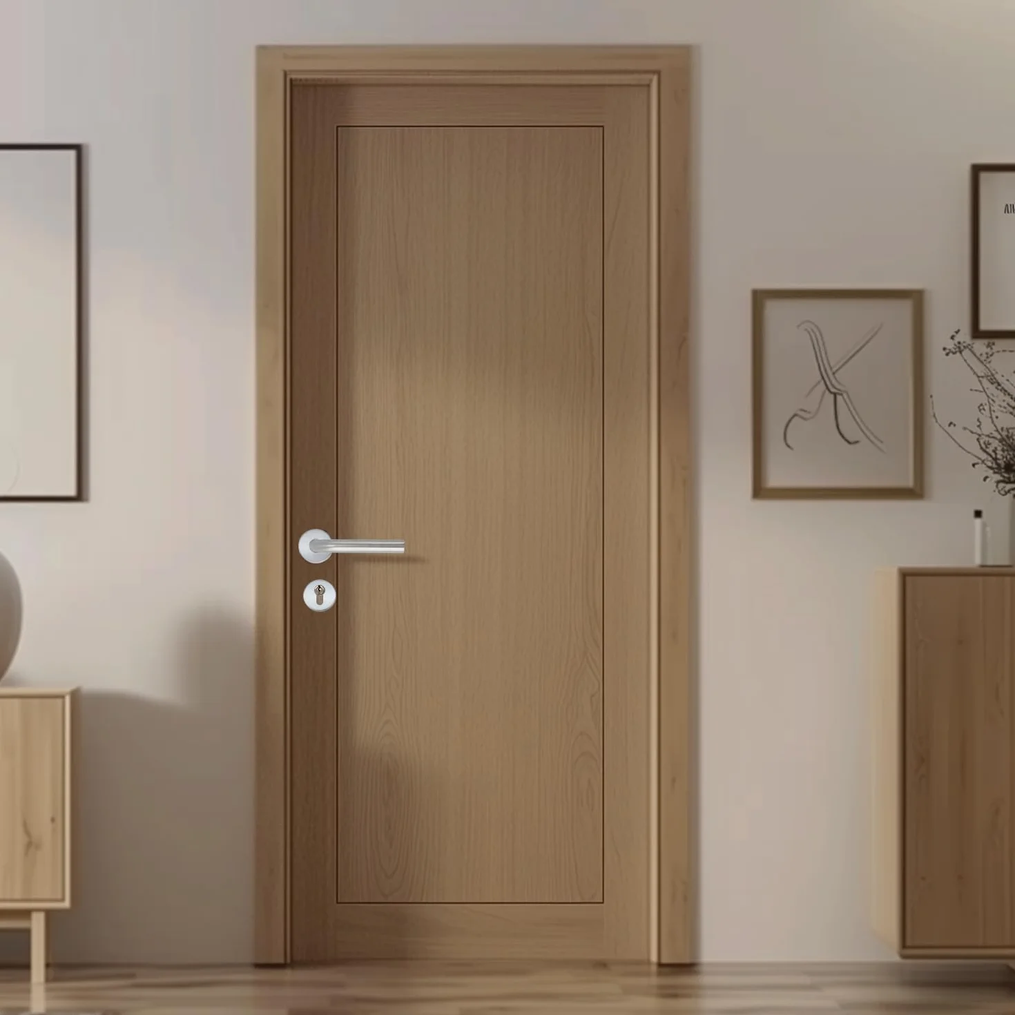 QWORK® Zestaw klamek ze stali nierdzewnej do drzwi o grubości 35-62 mm, rozstaw śrub 45 mm - pasuje do bram ogrodowych, drzwi wejściowych, bocznych drzwi wejściowych