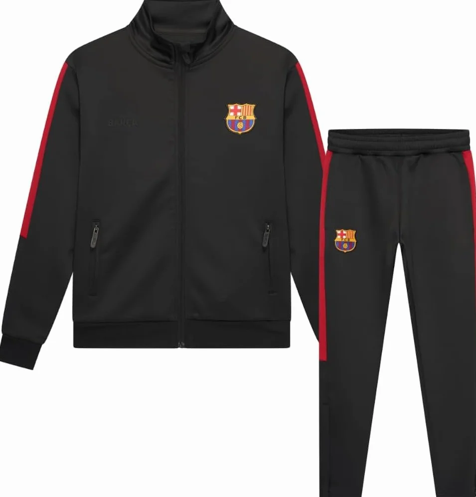 Dres treningowy FC Barcelona czarny dla dorosłych - Rozmiary S do XXL - Czarny dres treningowy Barca męski - Produkt oficjalny