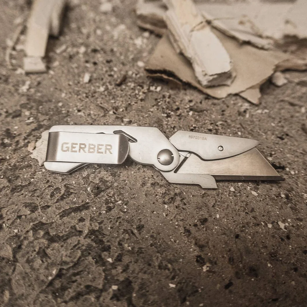 Gerber Nóż Cutter, EAB Utility Lite, składany, długość ostrza: 3,8 cm, stal nierdzewna, srebrny, 31-003036