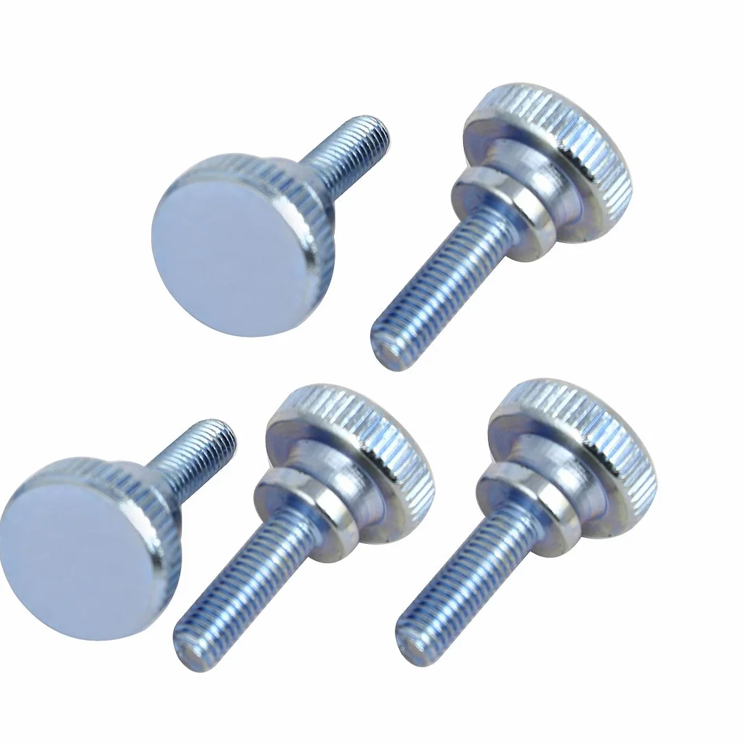 sourcingmap® M5 x 16 mm płaski radełkowany łeb w pełni gwintowany kciuk śruby mocujące 5 szt.
