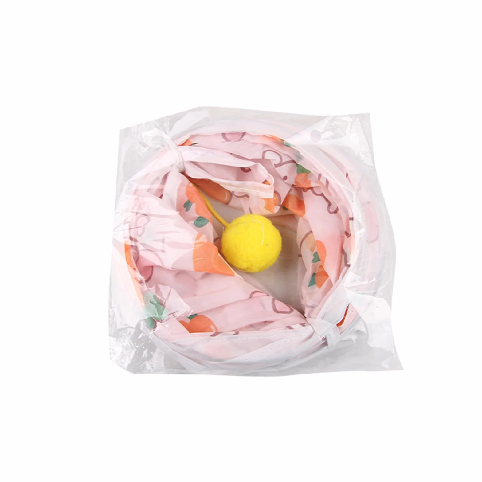 Składany tunel dla małych zwierząt z wiszącą kulką, miękka kryjówka dla królika, fretki, chomika