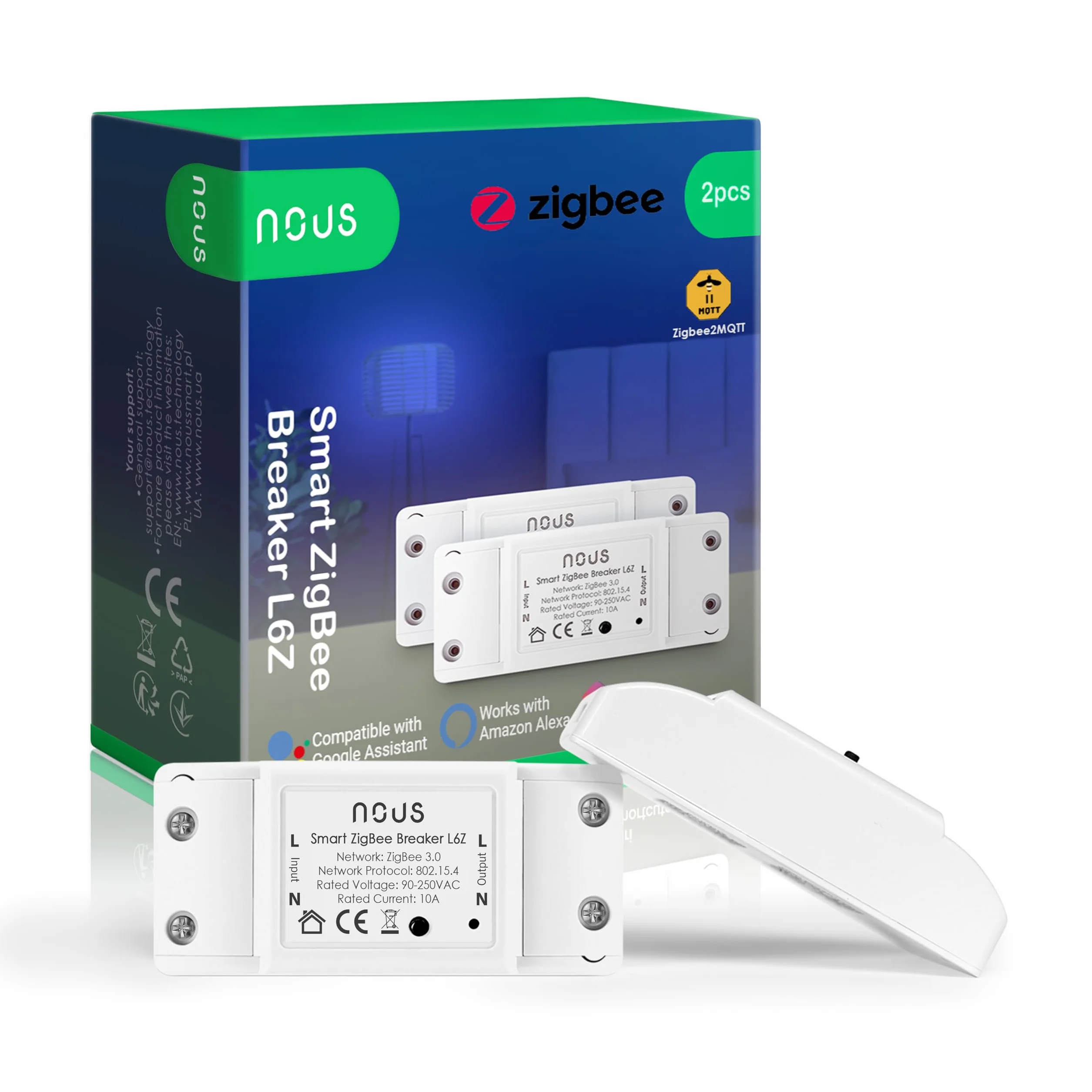 Nous L6Z ZigBee Smart Switch Breaker z Monitoringiem Mocy: Inteligentny Przełącznik dla Domowych Urządzeń