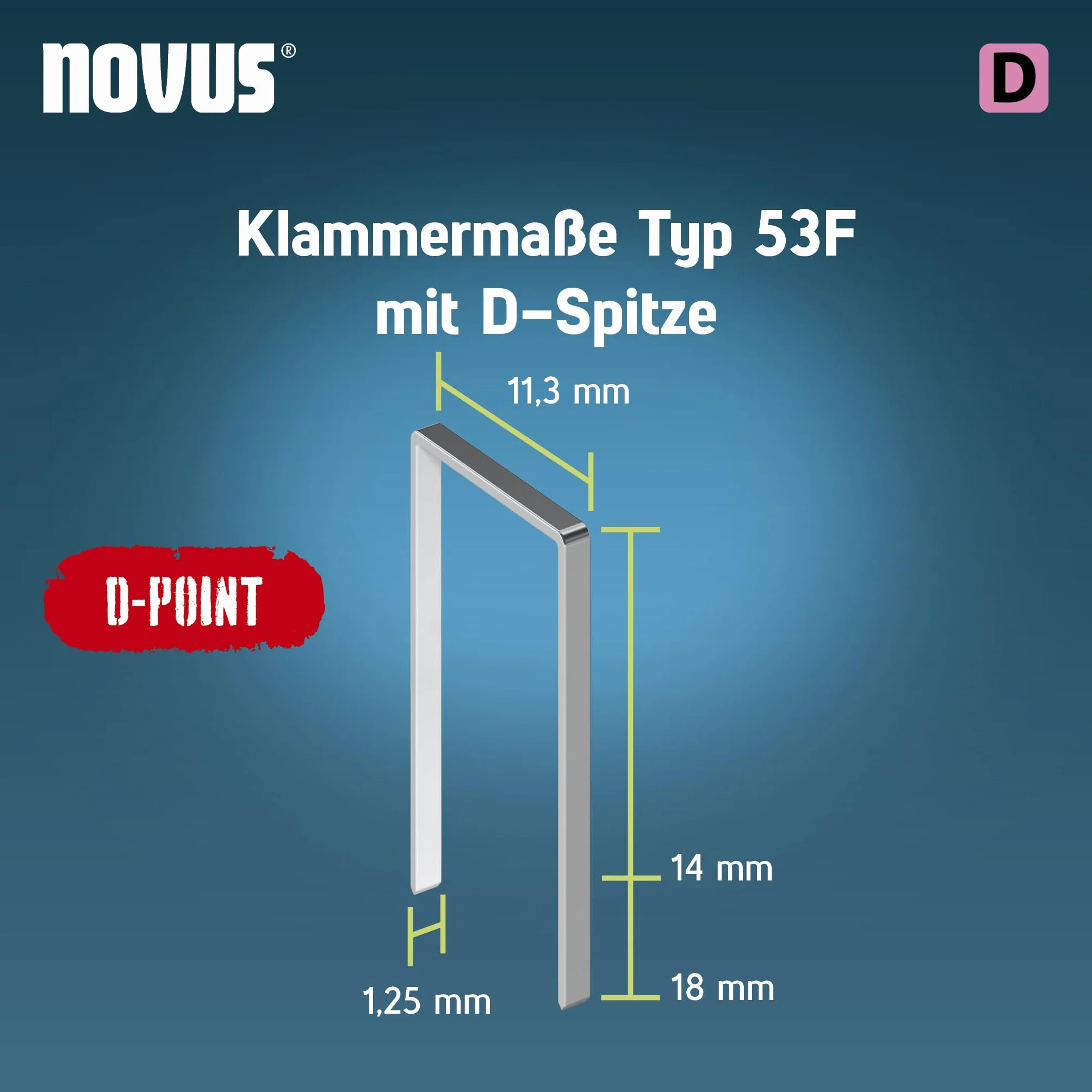 Novus Tools Zszywacz płaski D typ 53F 14 mm szary