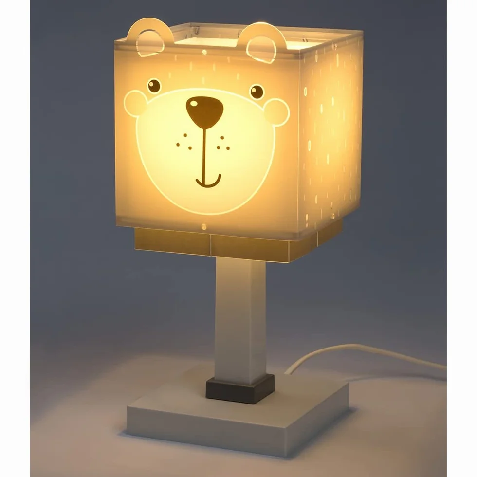 Dalber Dziecięca lampa stołowa lampka nocna pokój dziecięcy Little Teddy Niedźwiedź Zwierzęta, szara, 64571, E14