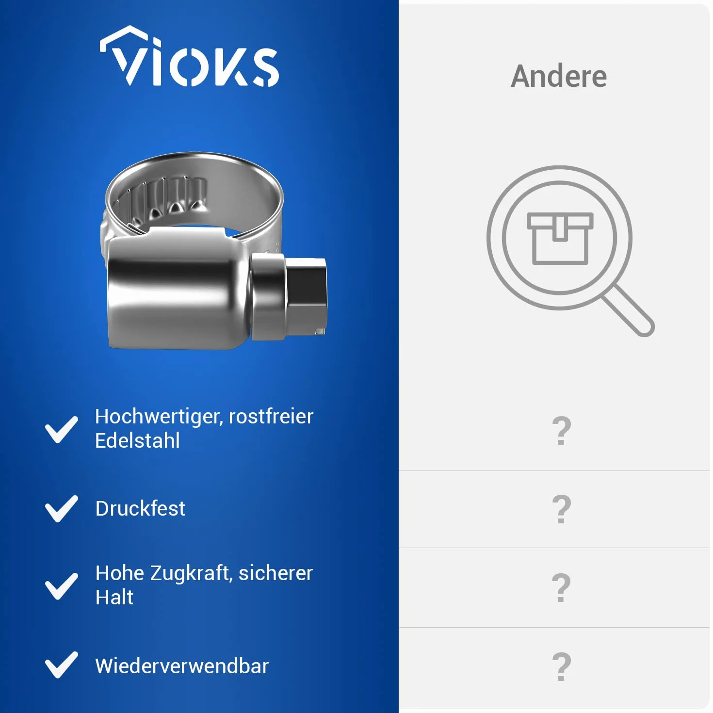 OPASKA Obejma ślimakowa VIOKS 8-12 mm Ø 2 szt