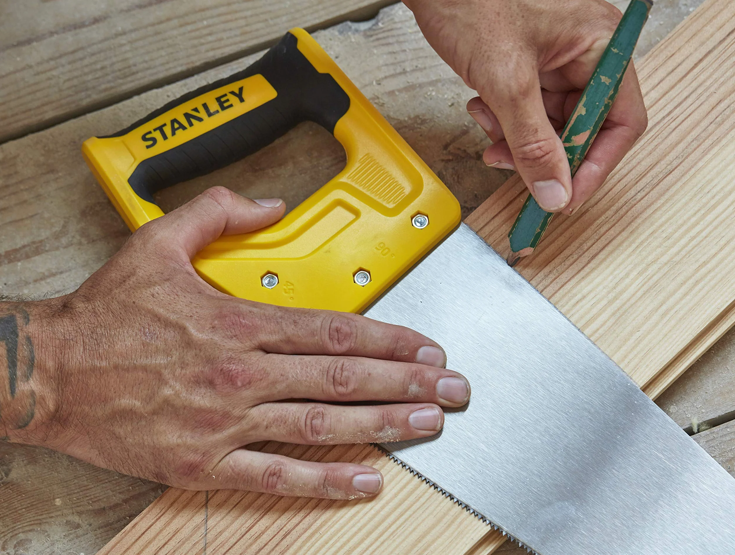 Stanley Piła ręczna Sharpcut (18"/450 mm, lisi ogon z 11 zębami/cal do precyzyjnej pracy, podwójnie szlifowane, hartowane indukcyjnie ząbki) STHT20370-1