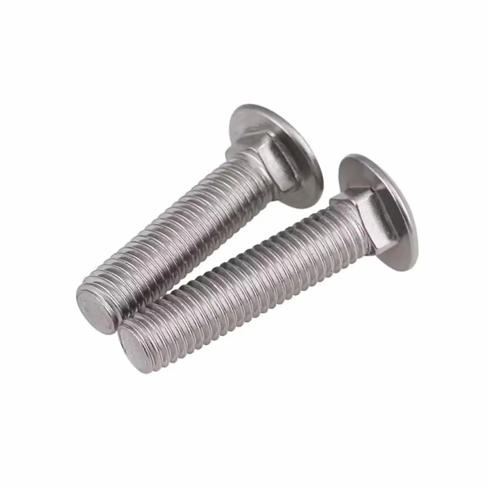 Śruby zamkowe, pełny gwint, śruby płaskie z nasadką czworokątną, stal nierdzewna, okrągła śruba M12 x 50 mm (2 sztuki)