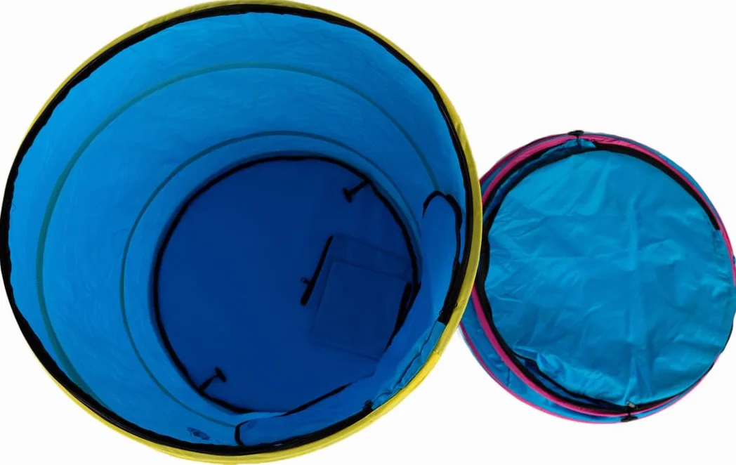 Callieway Hoopers Agility Barrel – Beczka do treningu psów, dwupak, niebieska, stabilna, torba transportowa